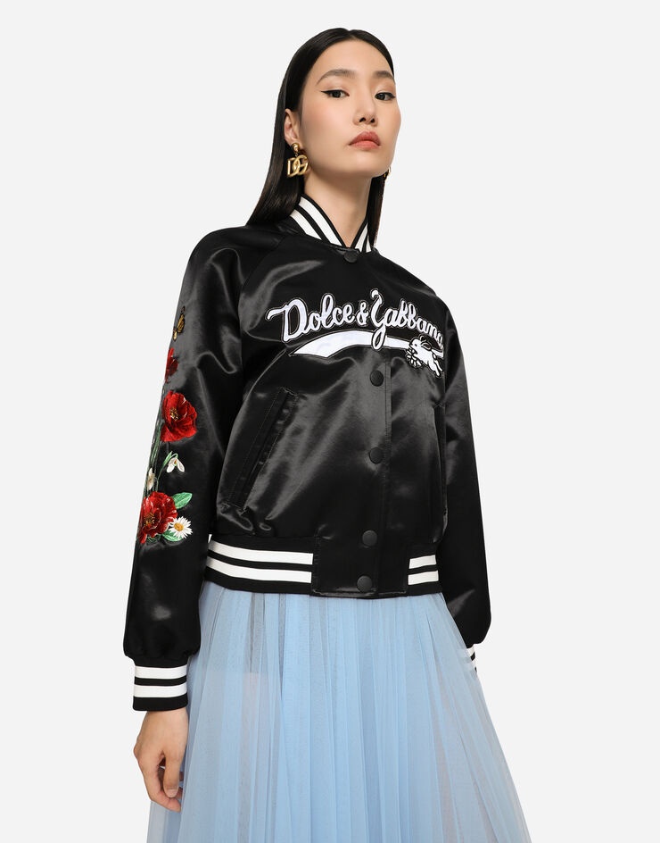Satin jacket with embroidery - 4