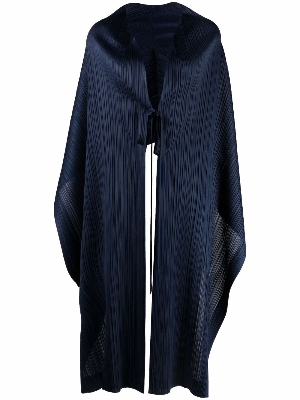 pleated tie-front cape - 1