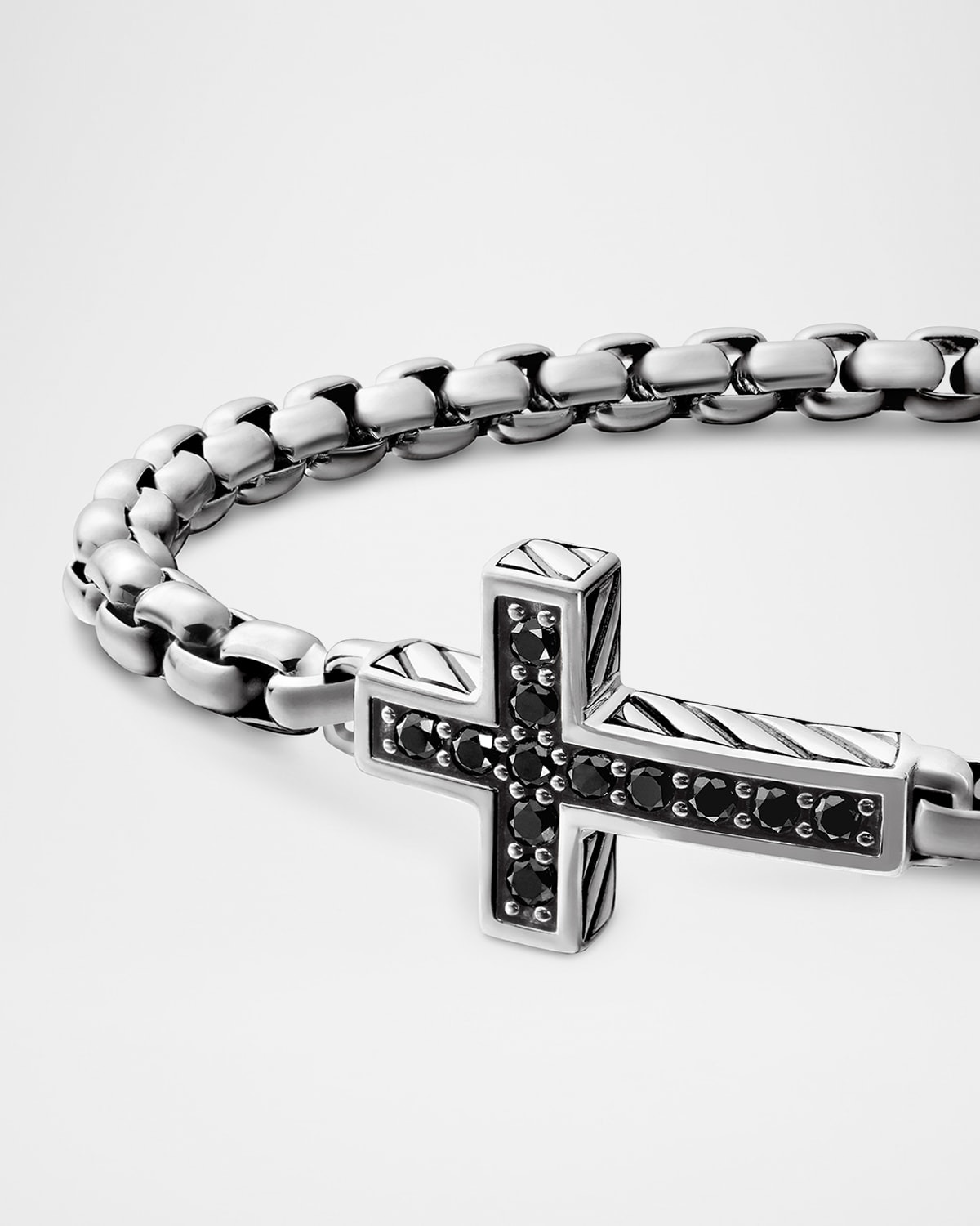 Men's Streamline Cross Bracelet in Silver, 5mm - 5