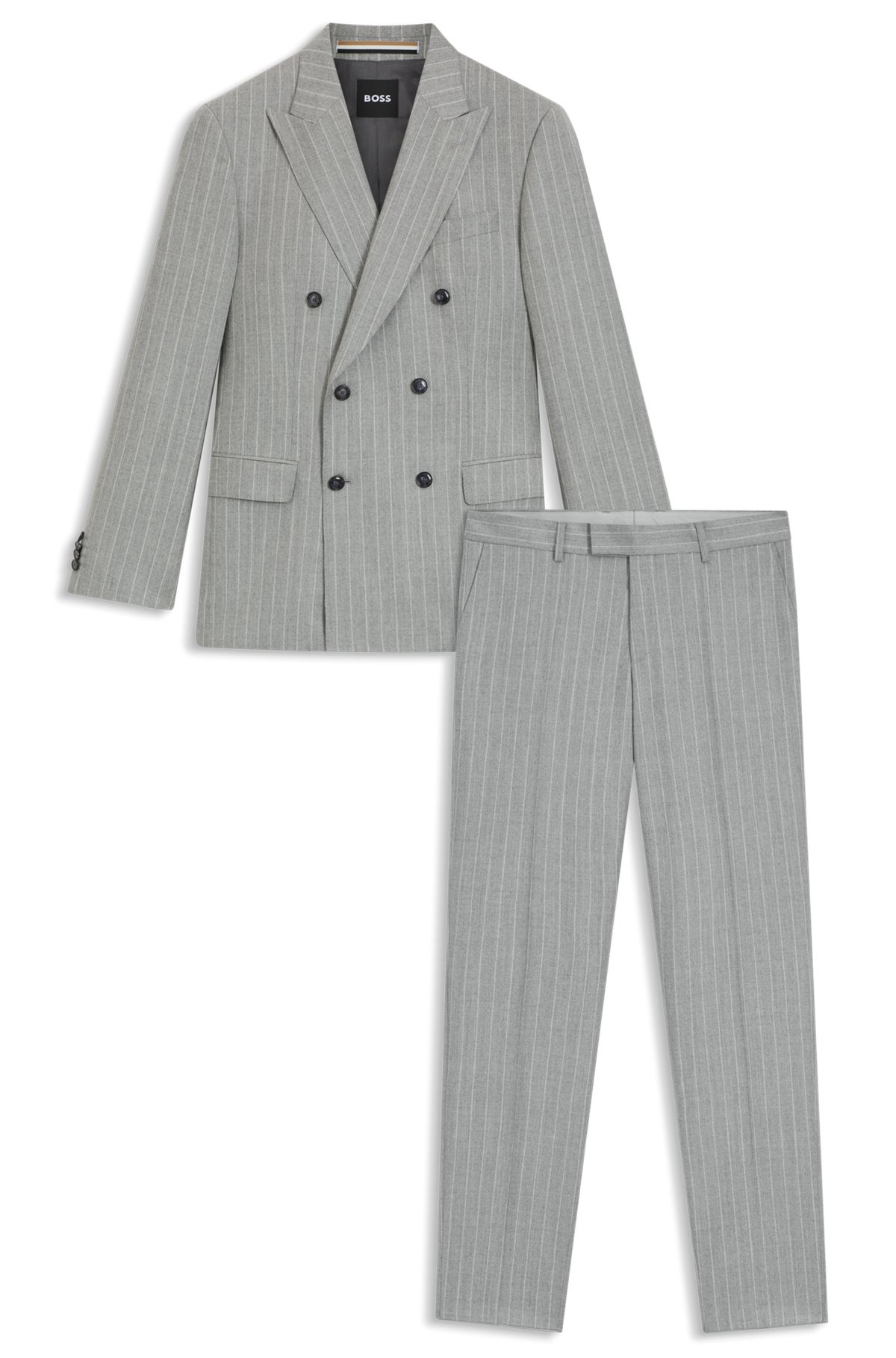 SLIM-FIT TWO-PIECE SUIT IN PINSTRIPE VIRGIN WOOL - 8