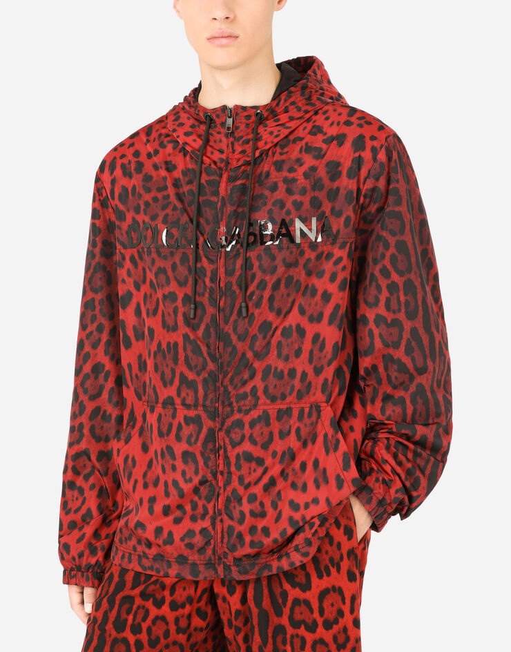 Leopard-print nylon jacket - 4