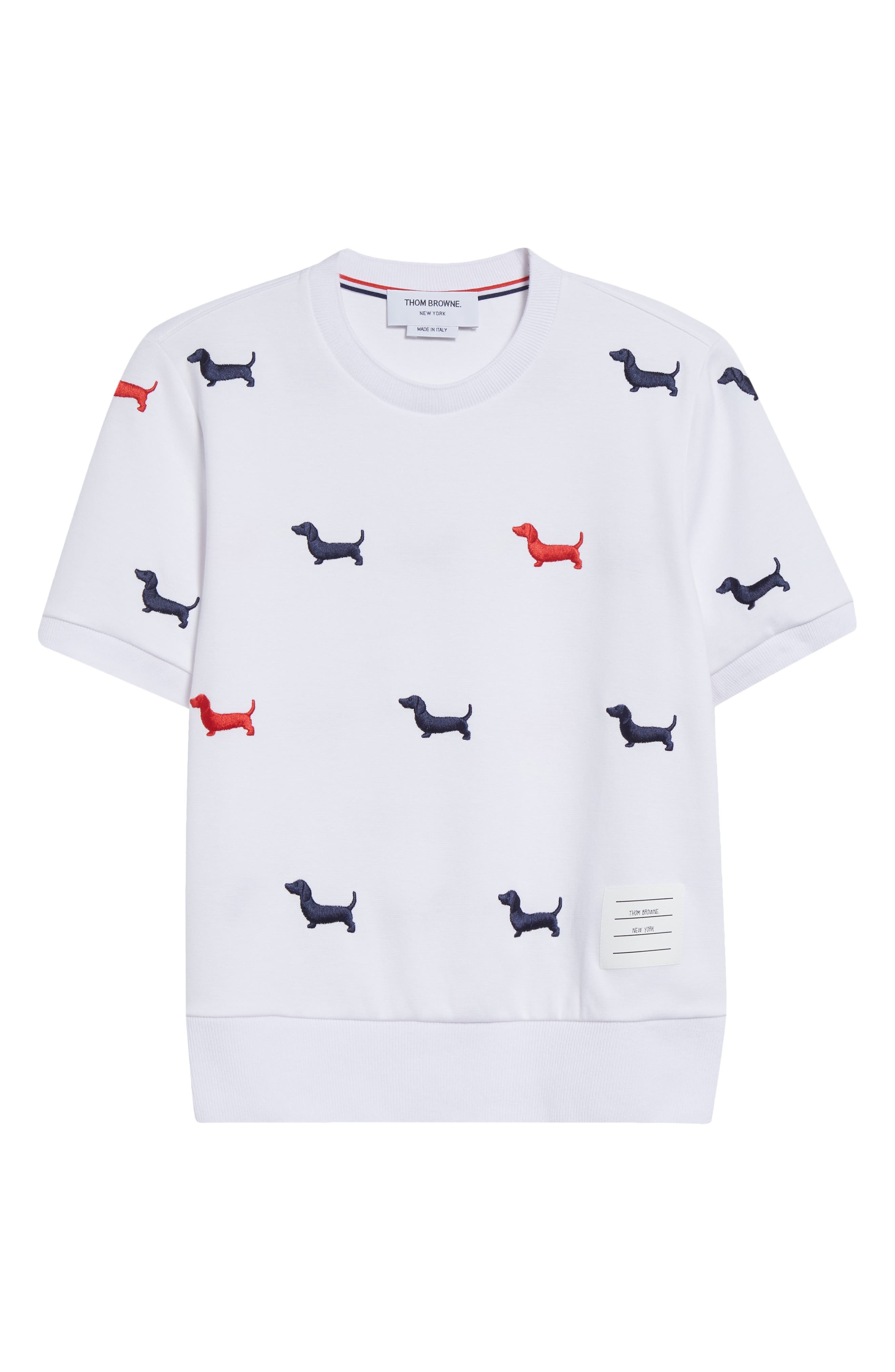 Thom Browne Hector Embroidered Cotton Sweater in White at Nordstrom - 6