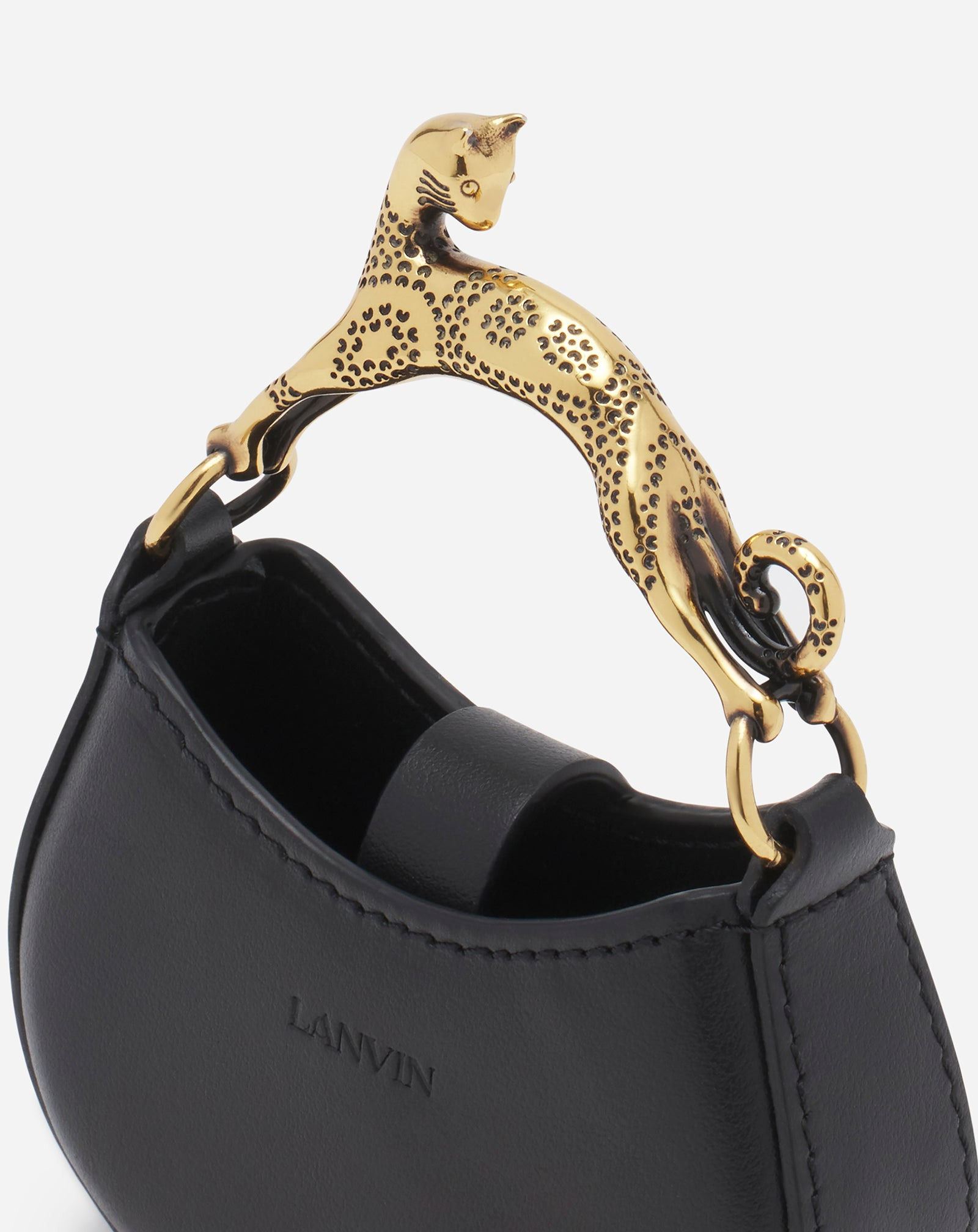 MICRO HOBO CAT CHARM BAG IN LEATHER - 6