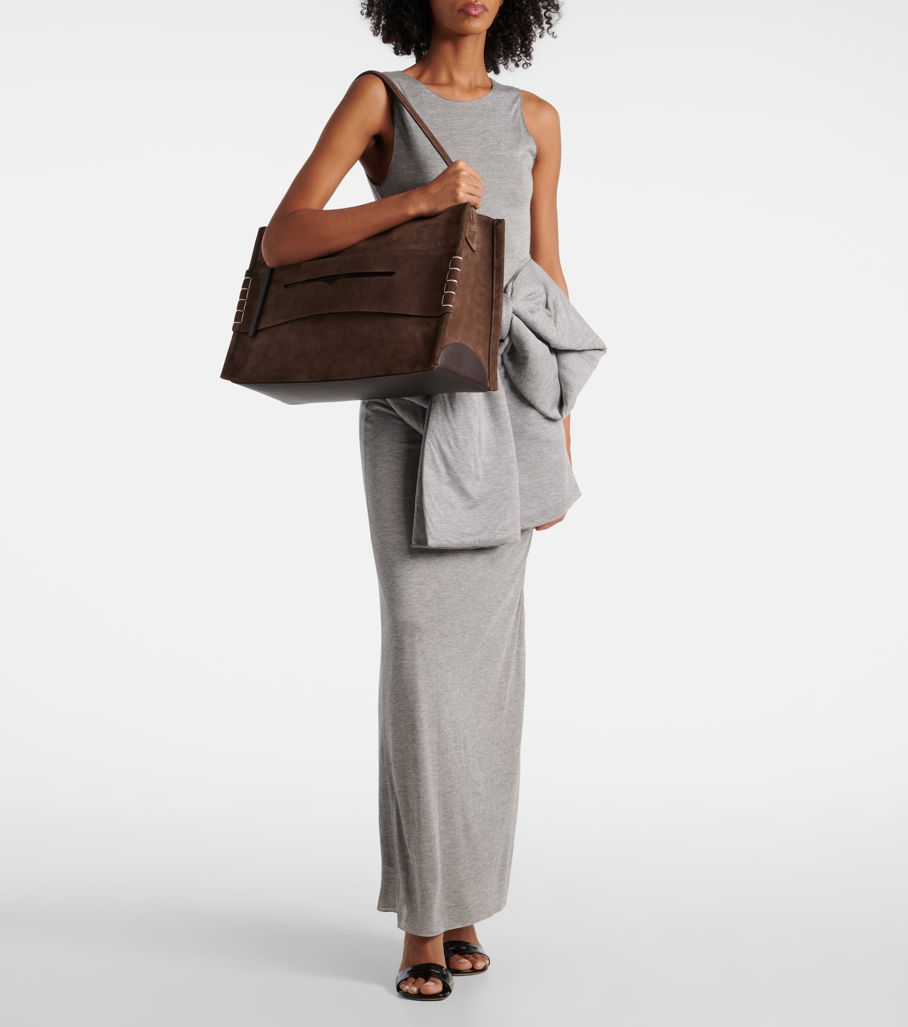 Loafer Large suede tote bag - 5