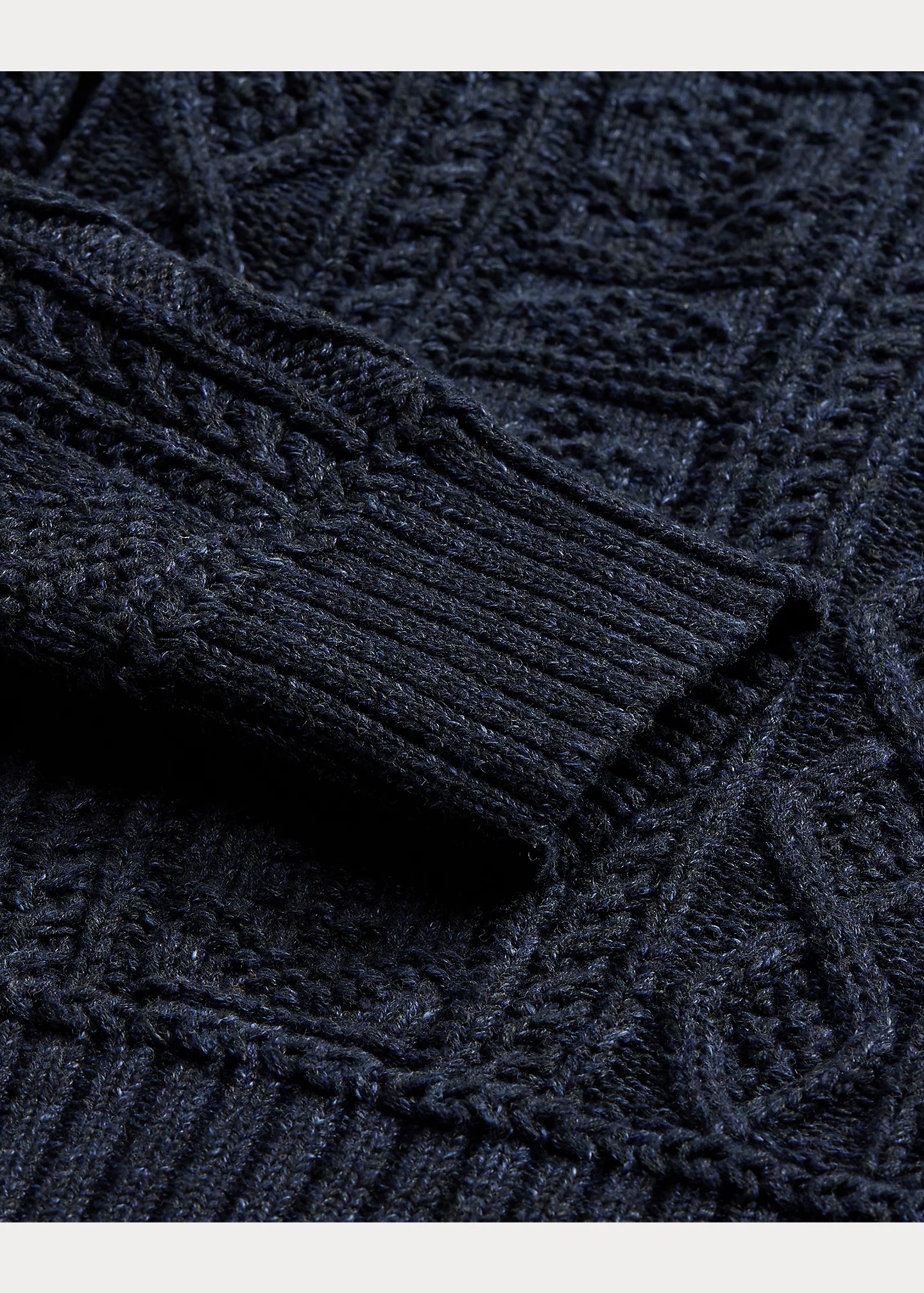 Aran-Knit Cotton Mockneck Sweater - 5