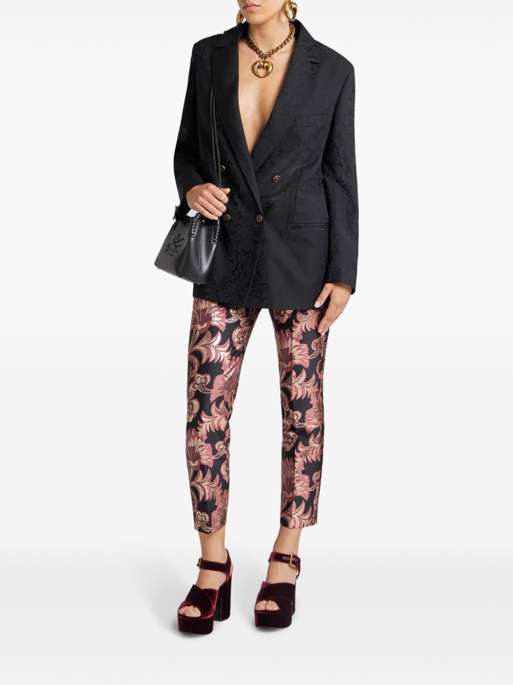 jacquard trousers - 2