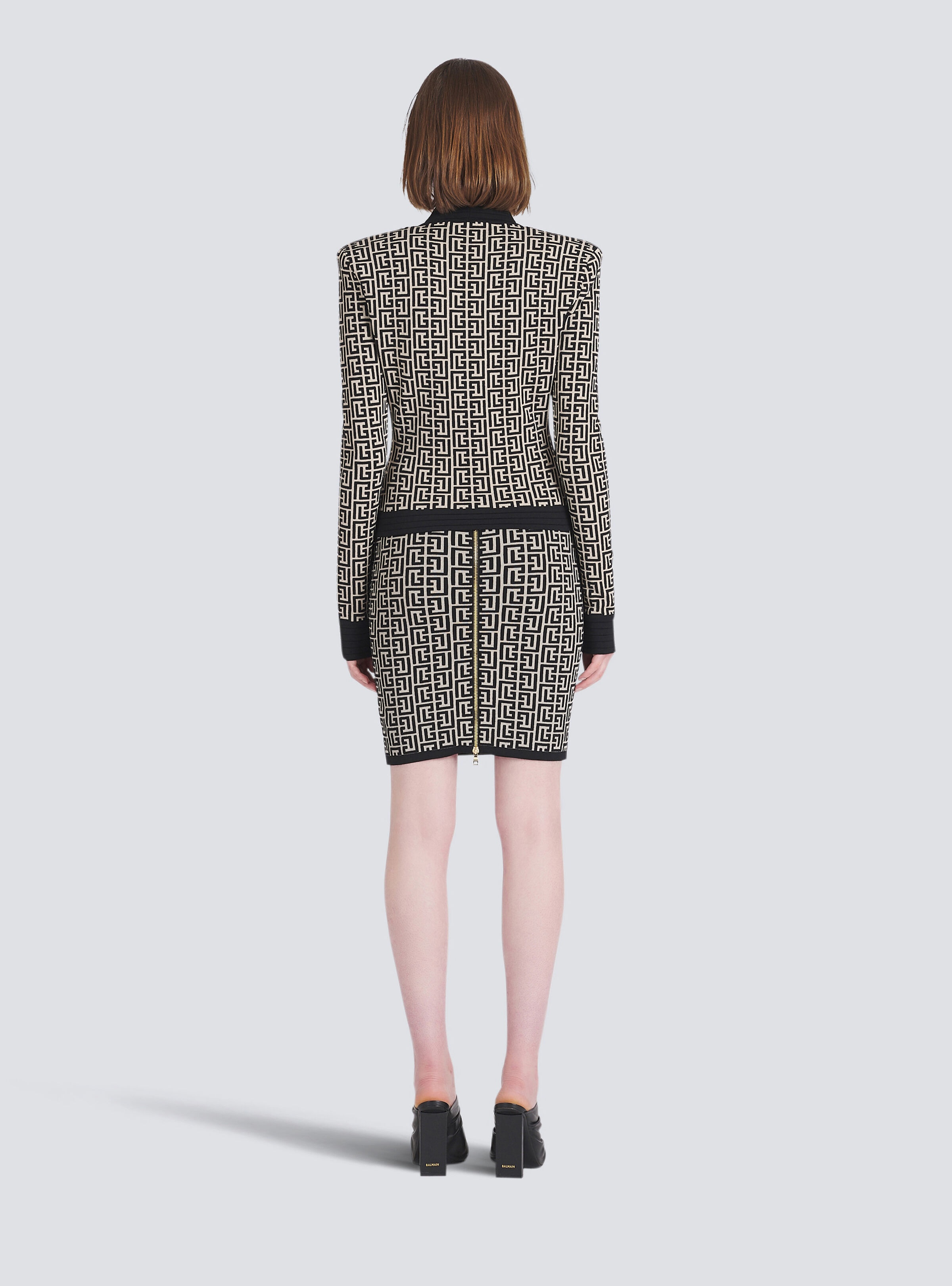 Knit cardigan with Balmain monogram - 4