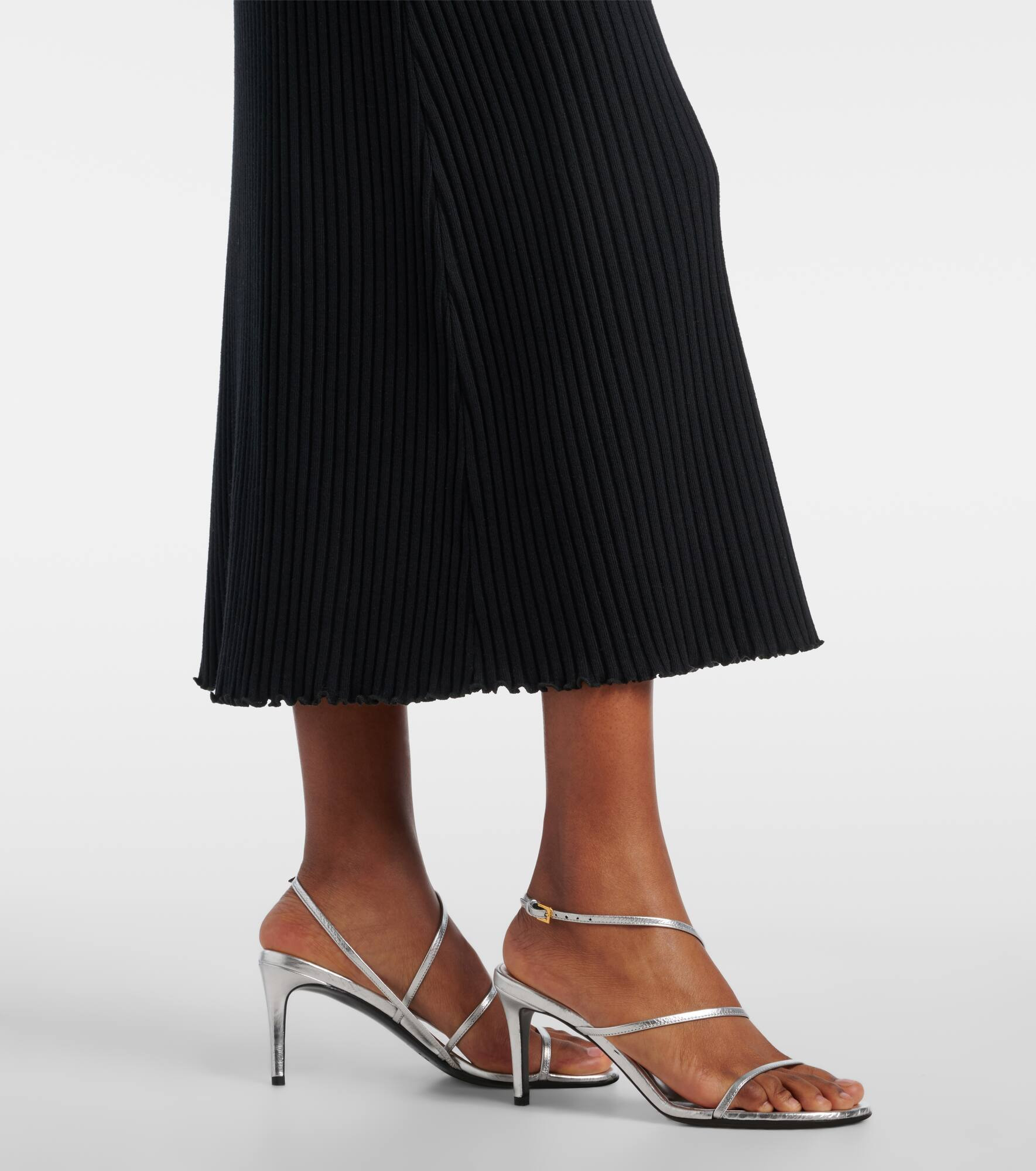 Ribbed-knit cotton-blend maxi dress - 5