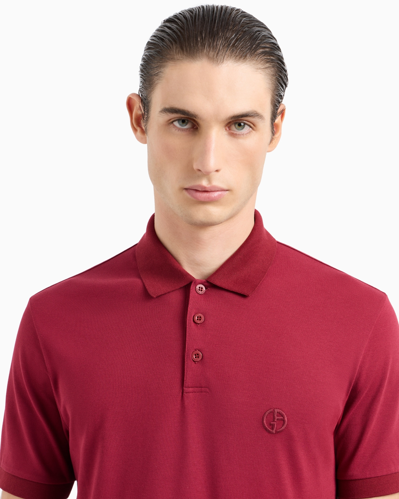 Stretch cotton piqué polo shirt - 5