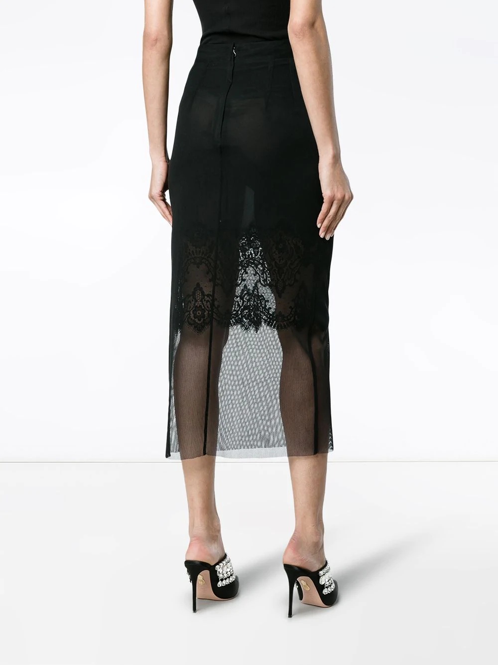 Layered lace pencil skirt - 4