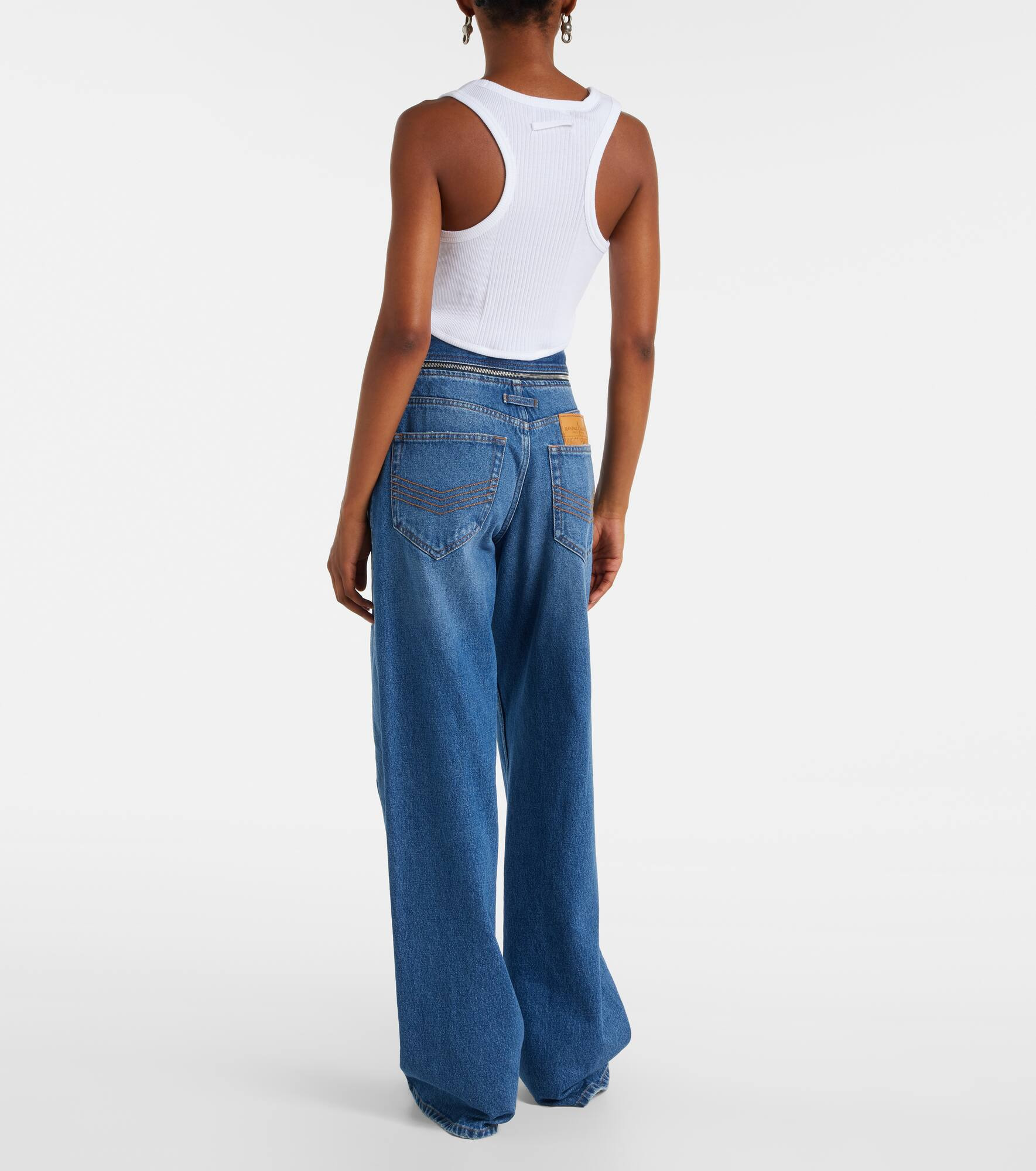 Ribbed-knit cotton jersey bra top - 3