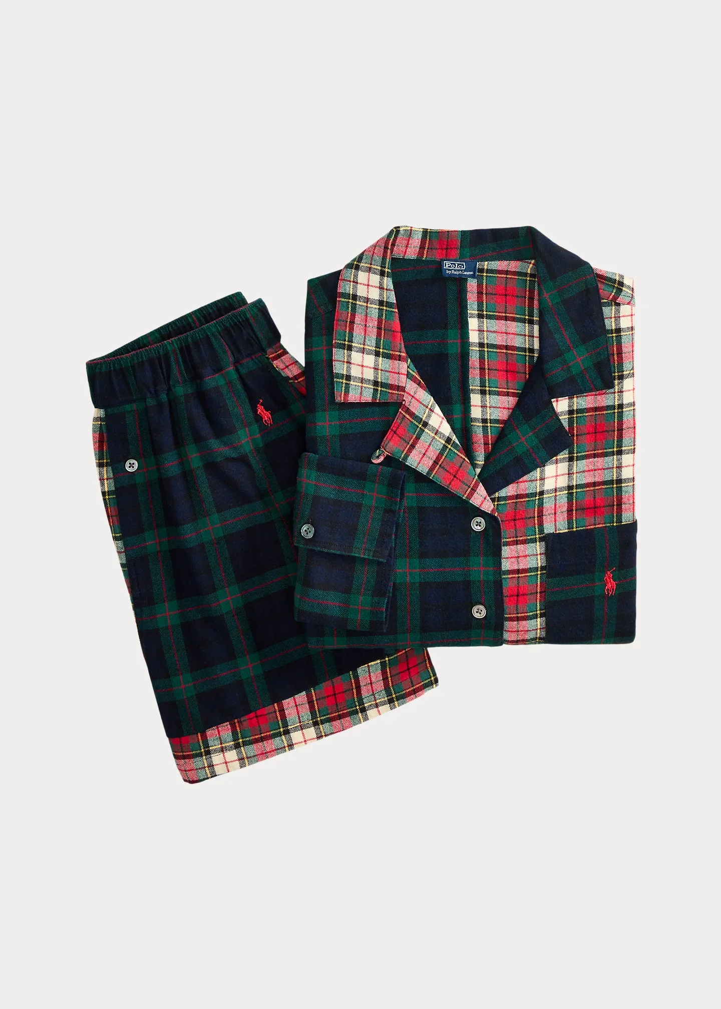 Plaid Flannel Crop Top & Boxer PJ Set - 1