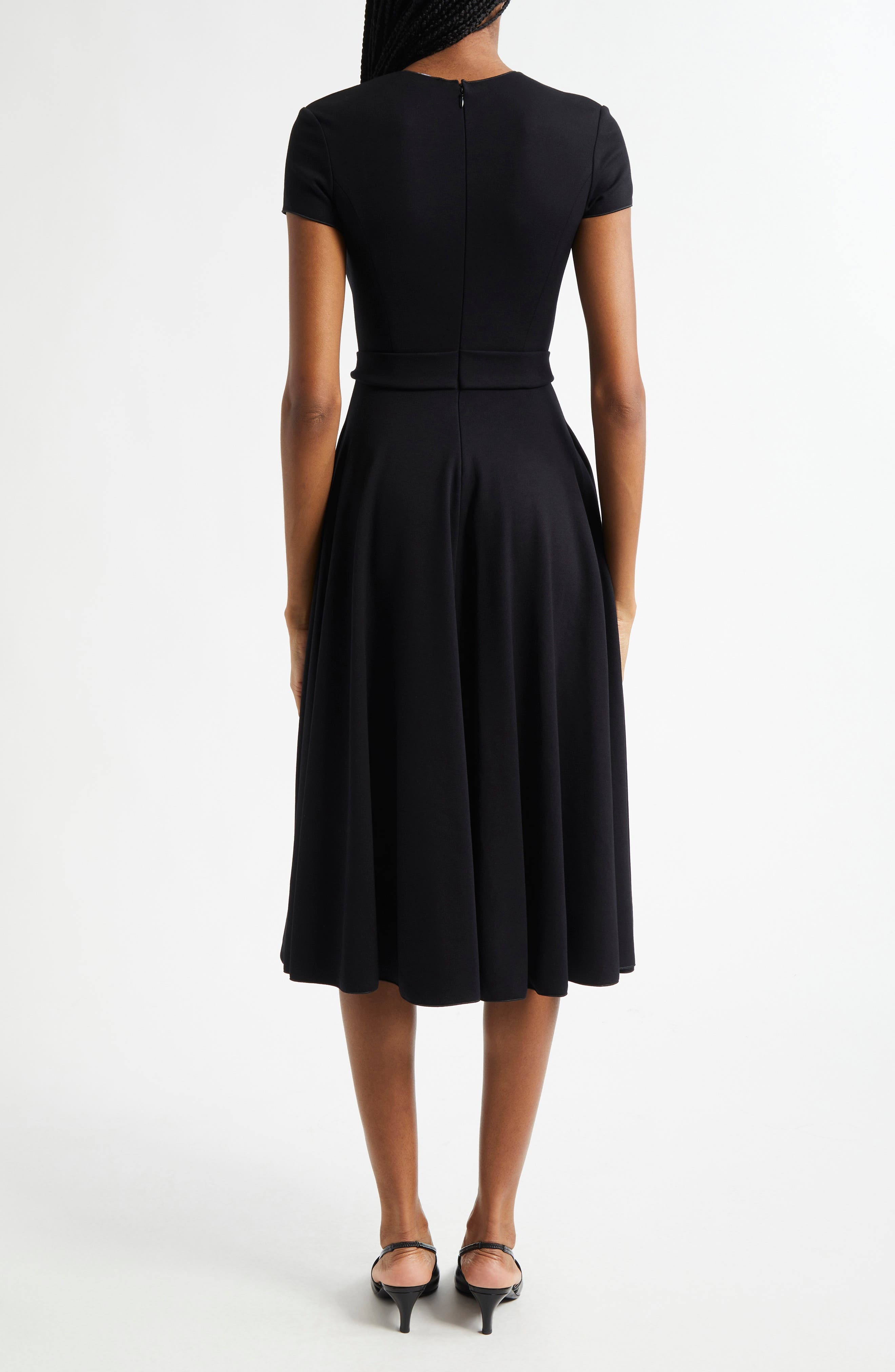 Emporio Armani Pumto Milano Jersey Fit & Flare Cocktail Dress in Black at Nordstrom - 2