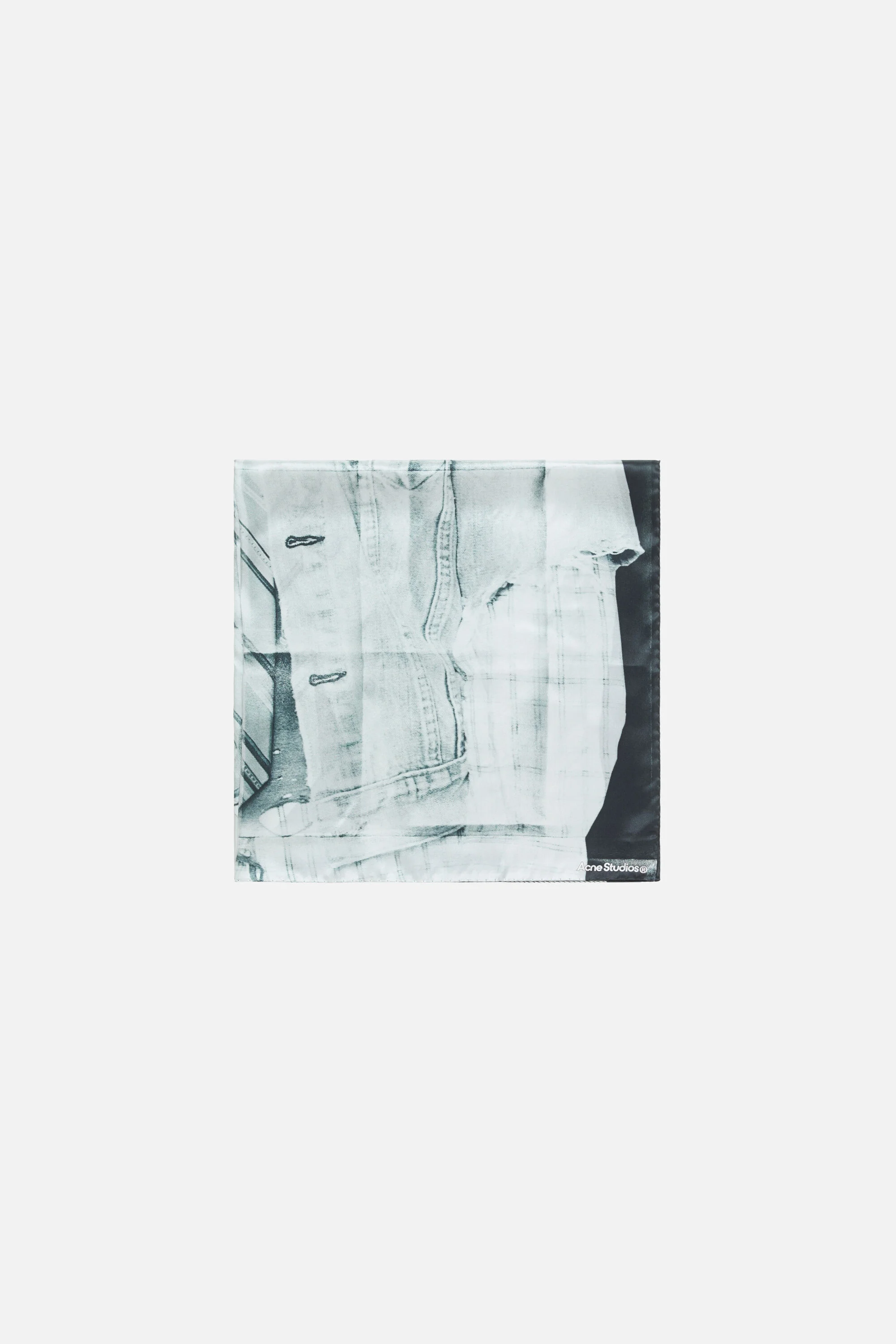 Silk collage scarf - Black/white - 1