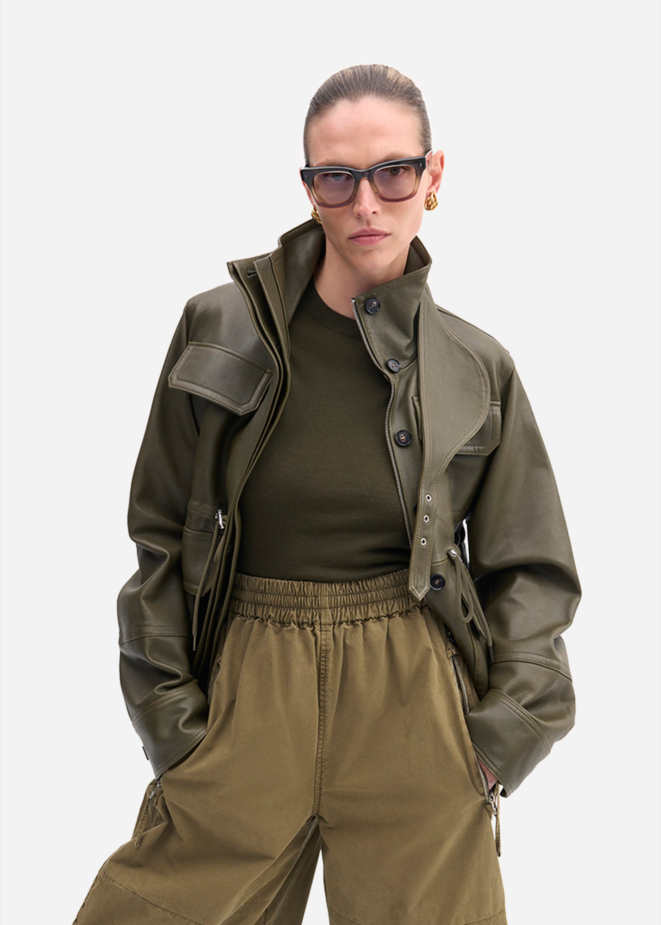 Military Jacket in Leather - 3