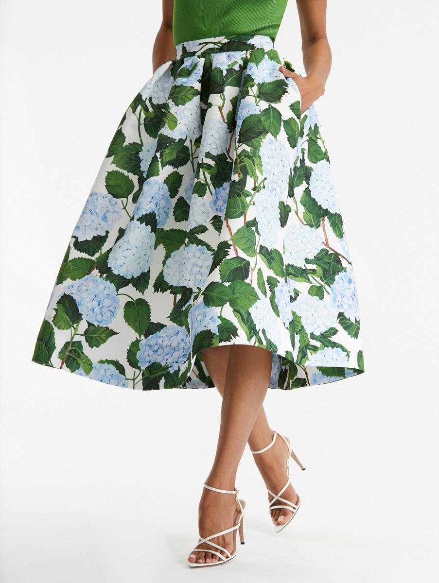 HYDRANGEA FAILLE MIDI SKIRT - 5