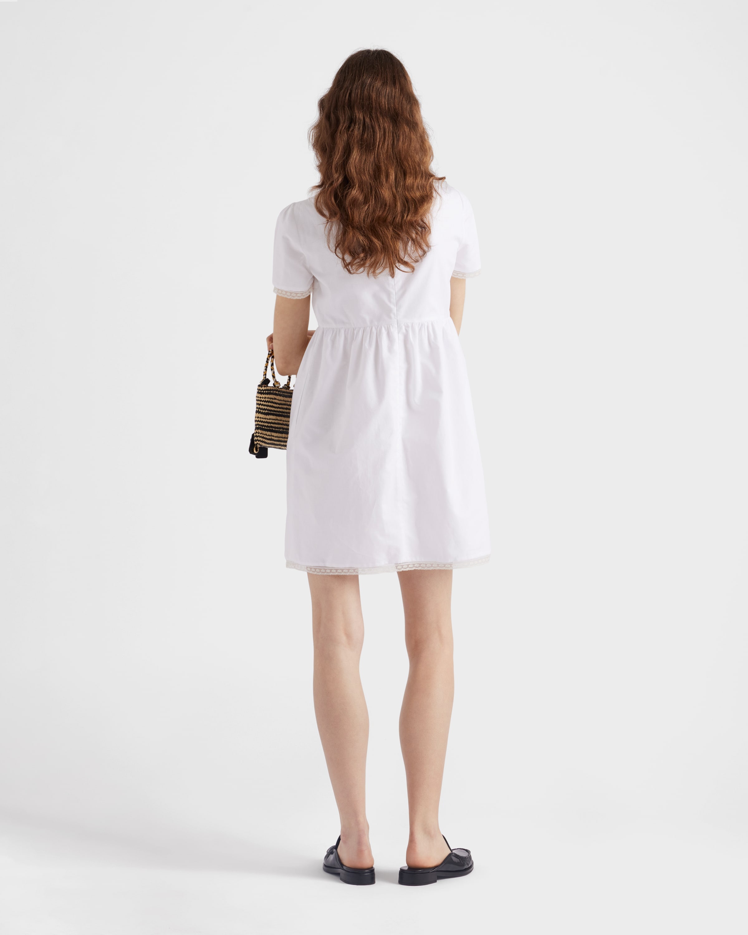Embroidered vintage-look fabric mini-dress - 5