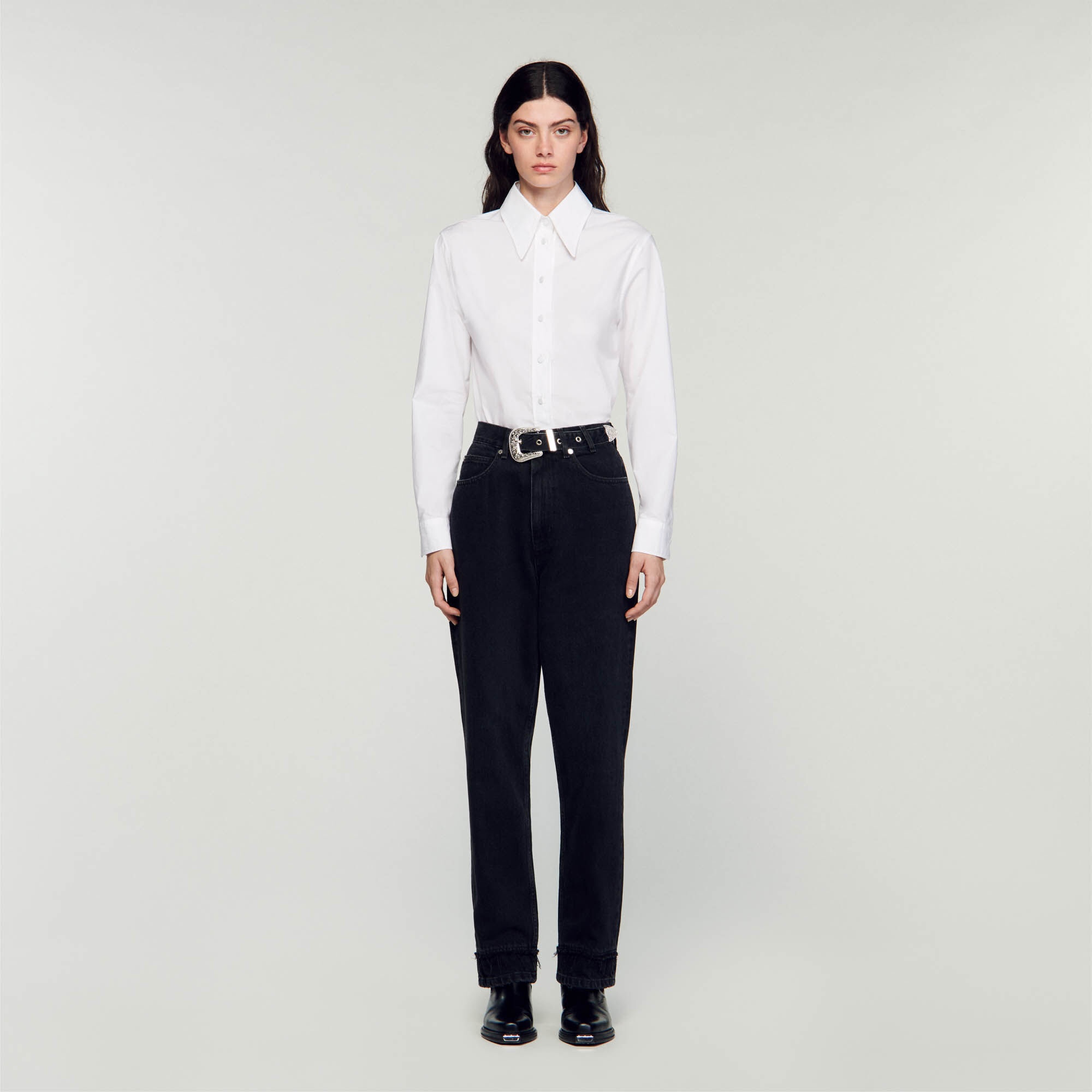 JEANS WITH WESTERN BELT - 3