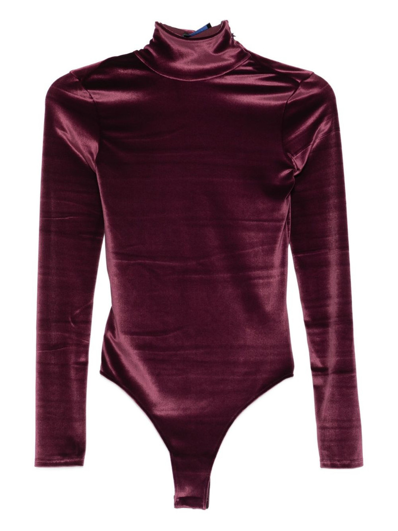 high-neck velvet bodysuit 1