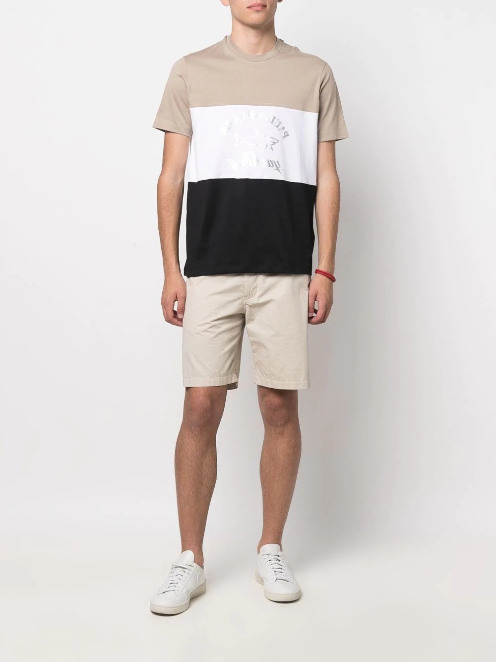 logo-print colour-block T-shirt - 2