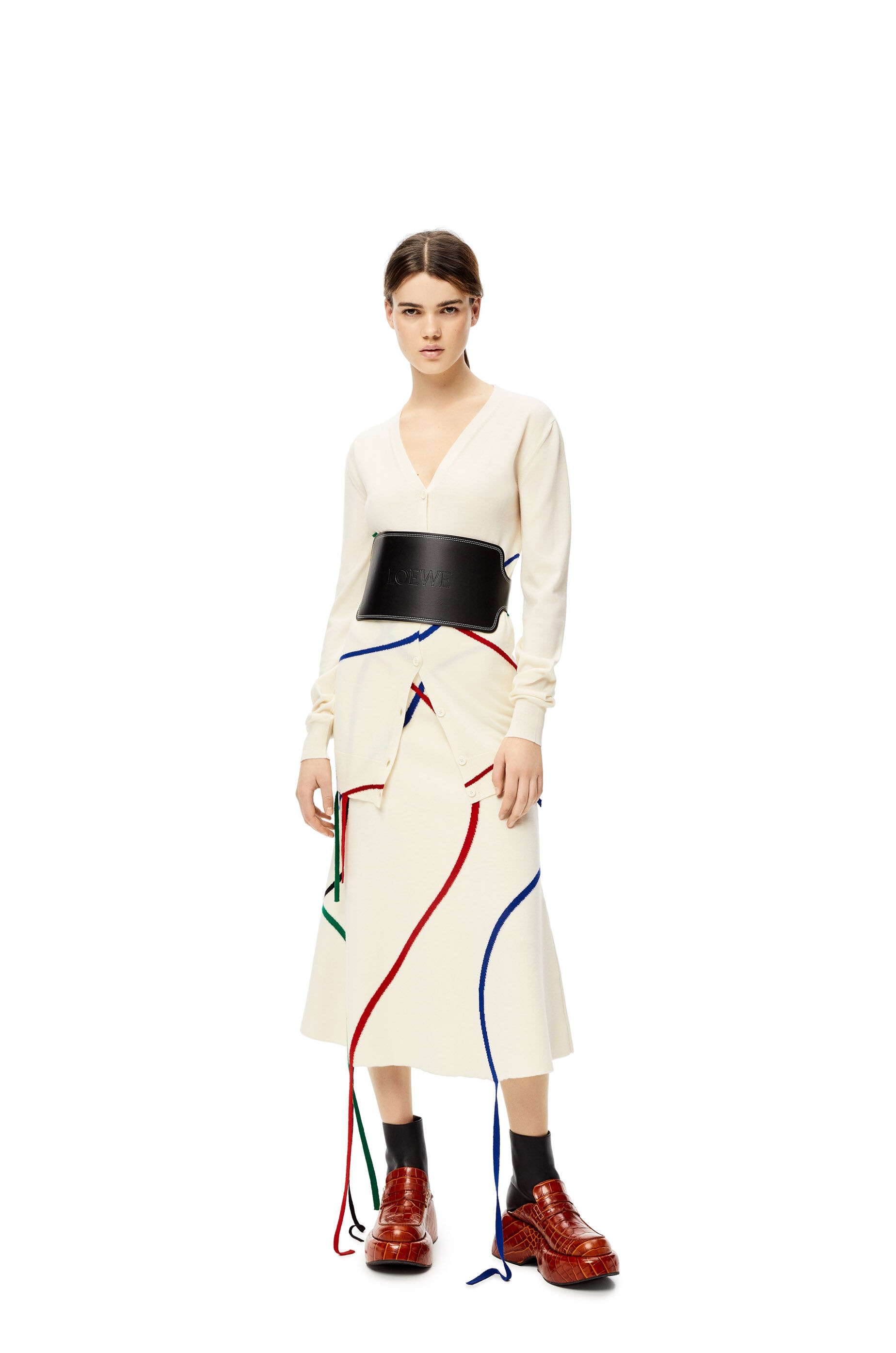 Flared intarsia skirt in wool - 2