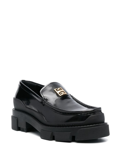 Givenchy logo-plaque leather loafers outlook
