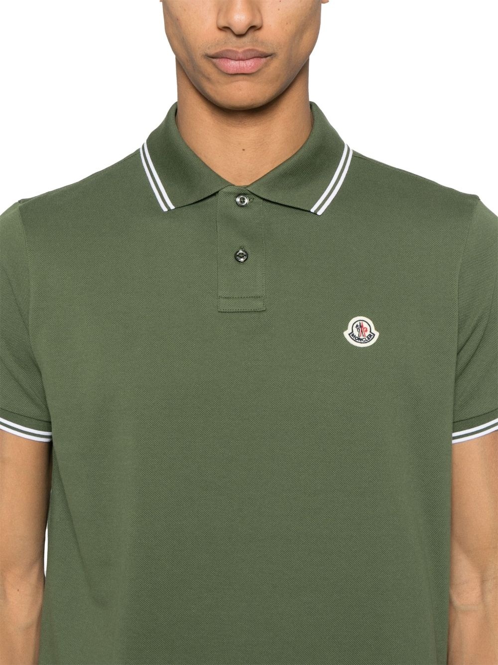 logo-patch cotton polo shirt - 4