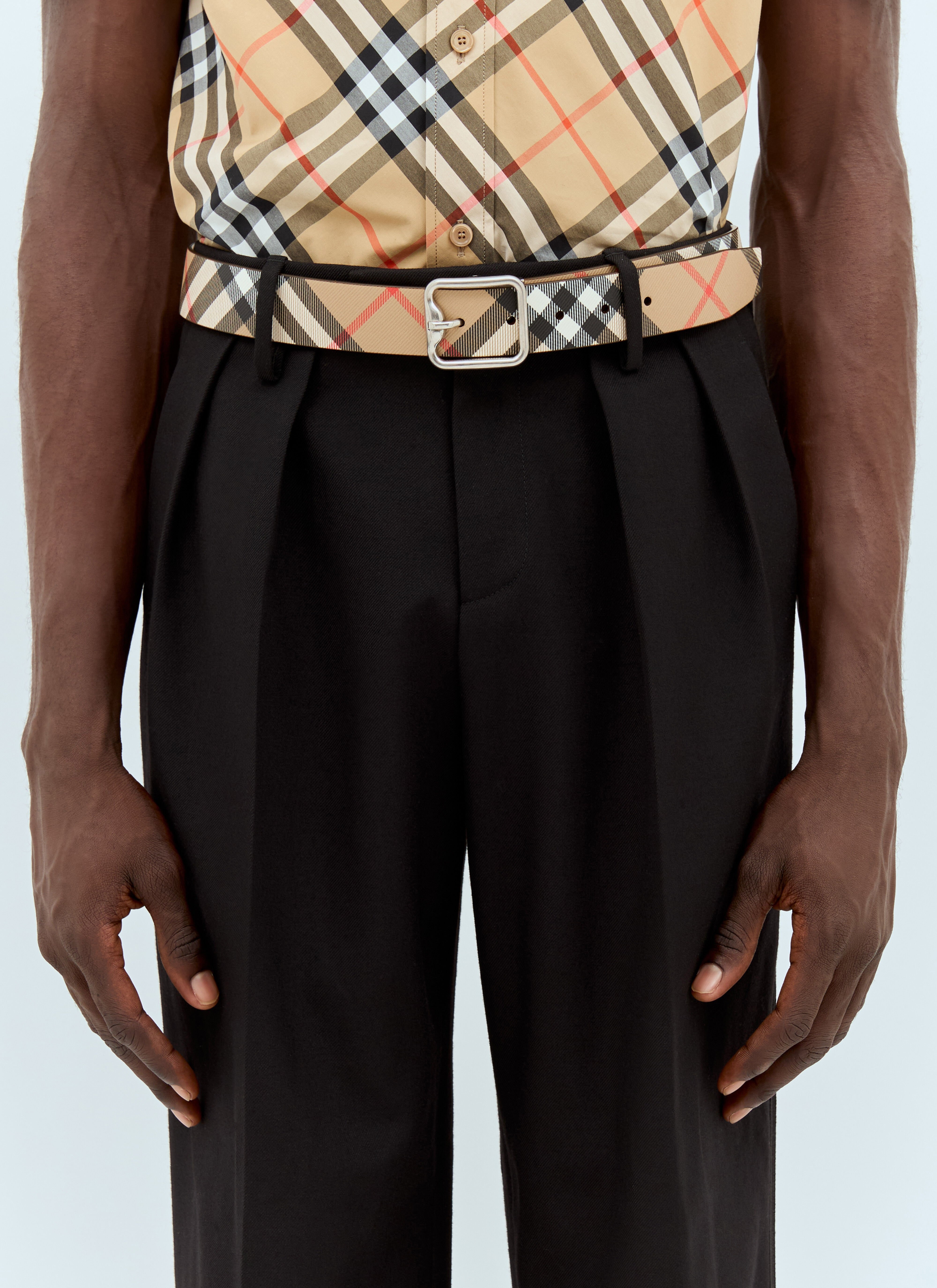 Reversible Check B Buckle Belt - 1