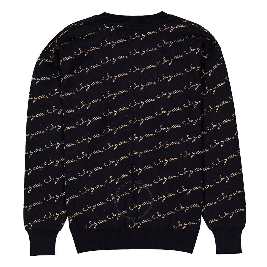 See By Chloe Metallic Logo Knit Sweater - 6