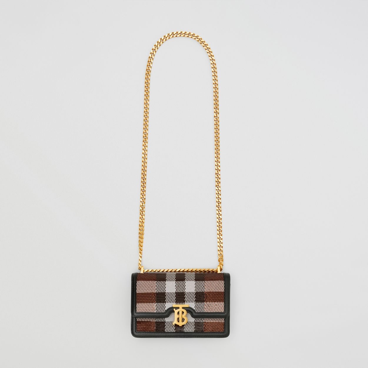 Sequinned Check Mini Chain TB Bag - 4