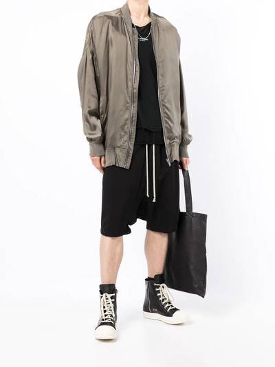 Rick Owens satin-finished zipped bomber jacket outlook