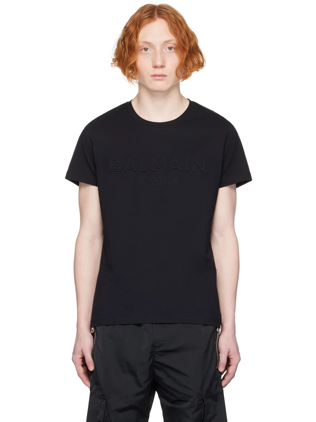 Black Embossed T-Shirt - 1