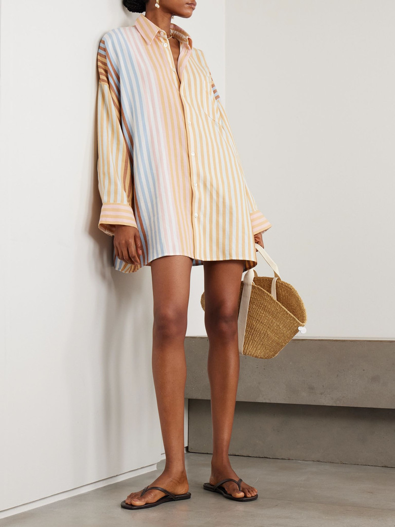MARRAKSHI LIFE Oversized striped cotton shirt Multi outlook