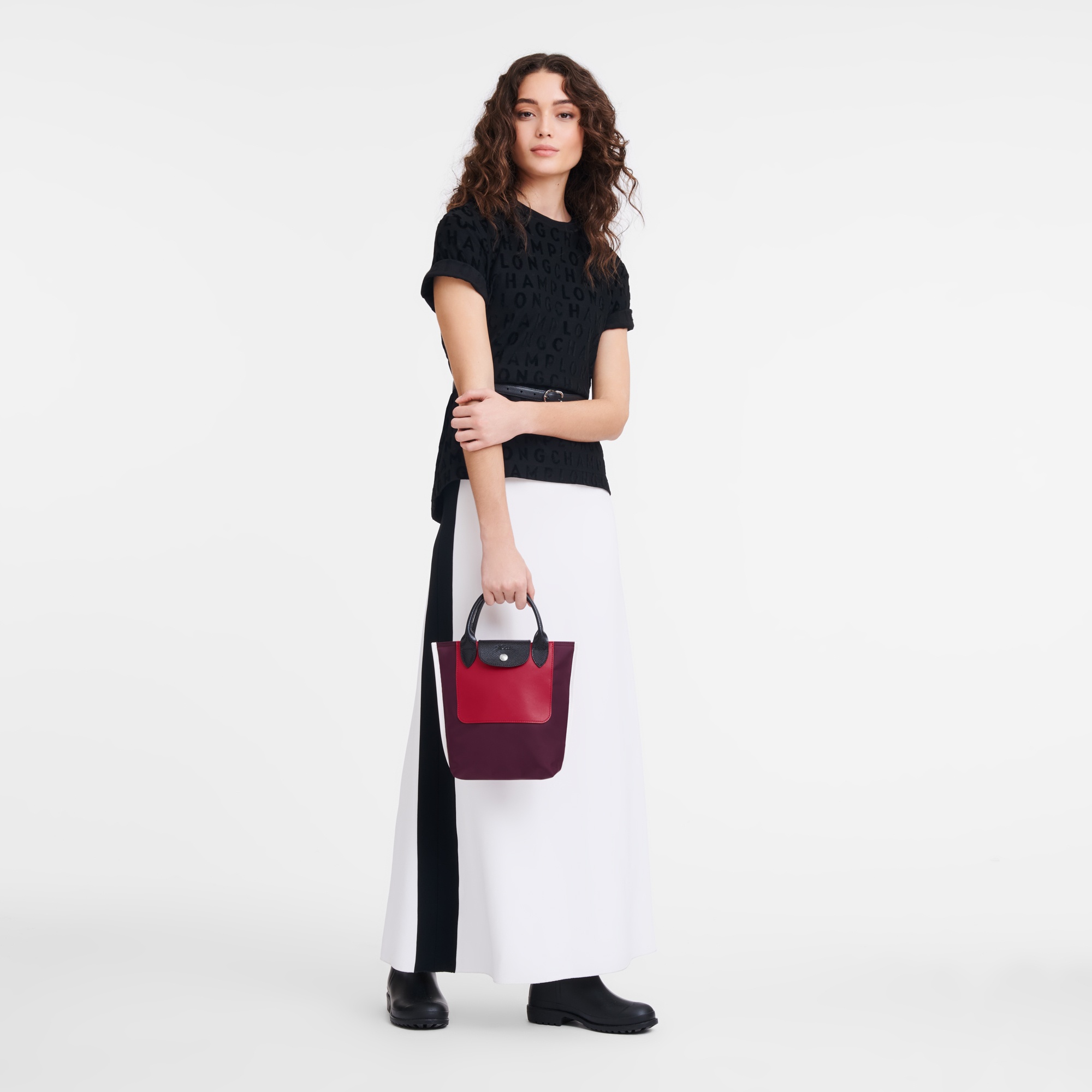 Cabas Longchamp XS Tote bag Burgundy - Canvas - 2