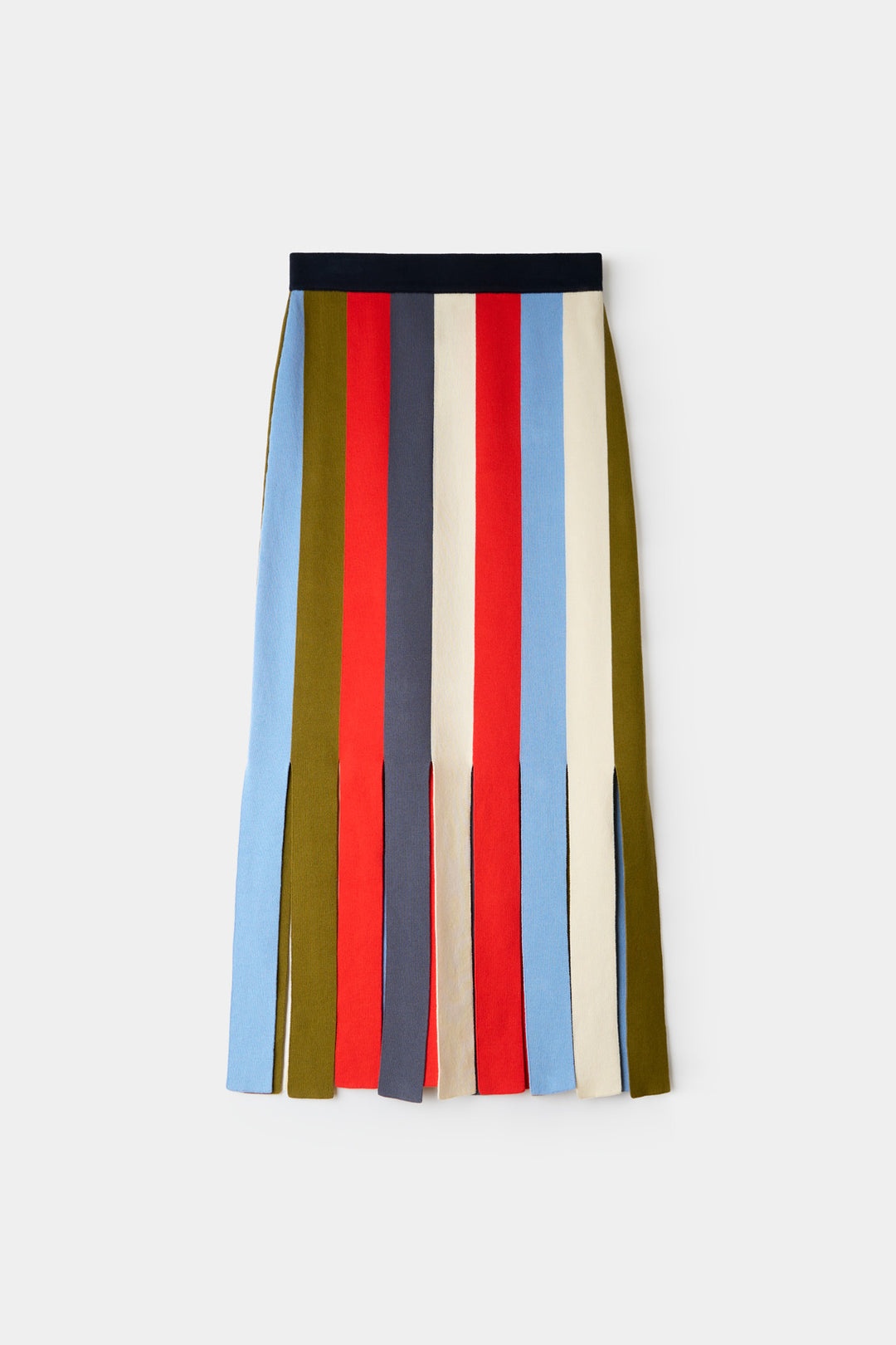 MAGLIAUNITA FRINGED LONG SKIRT / multicolor stripes - 2