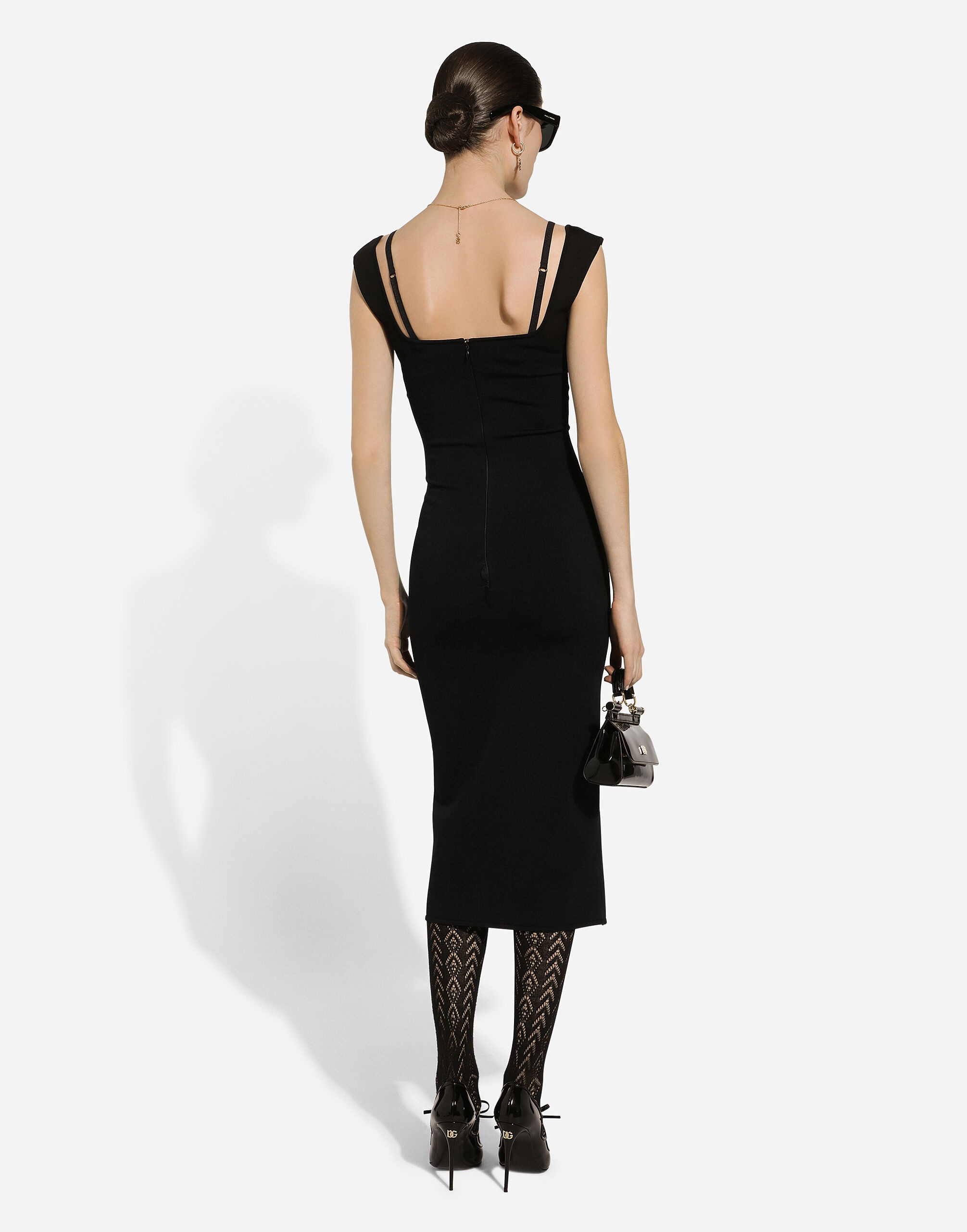 Sleeveless viscose knit dress - 4