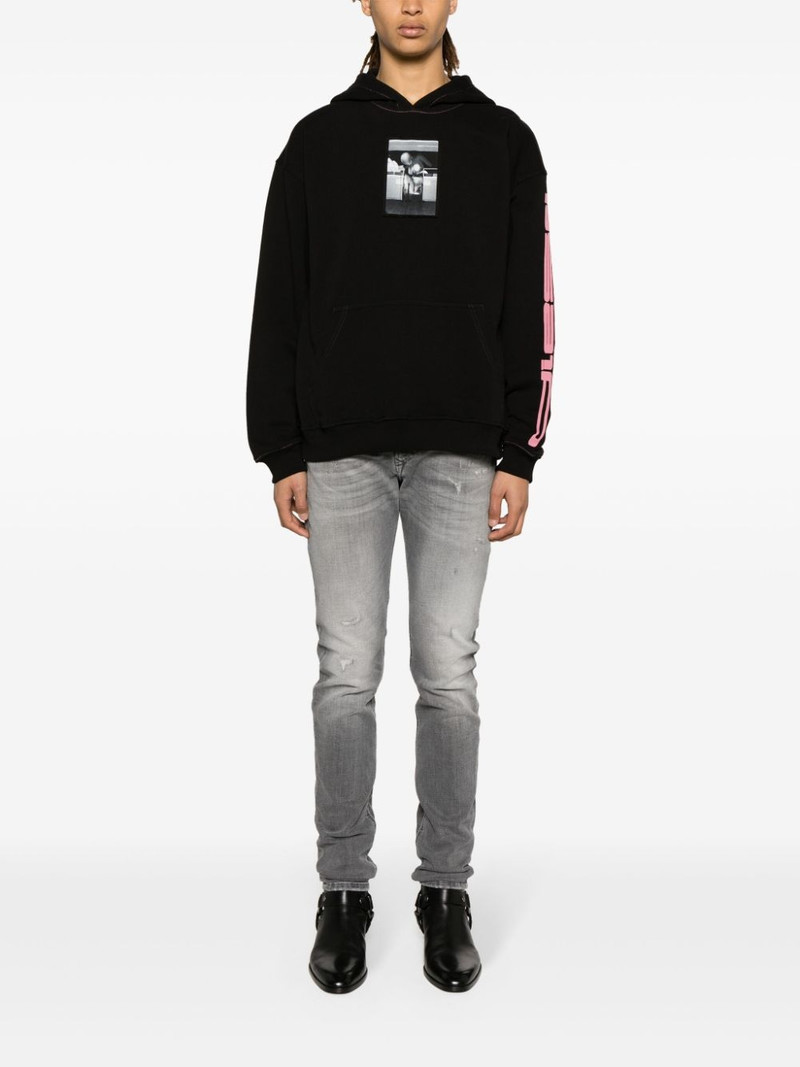 Diesel photograph-print cotton hoodie outlook