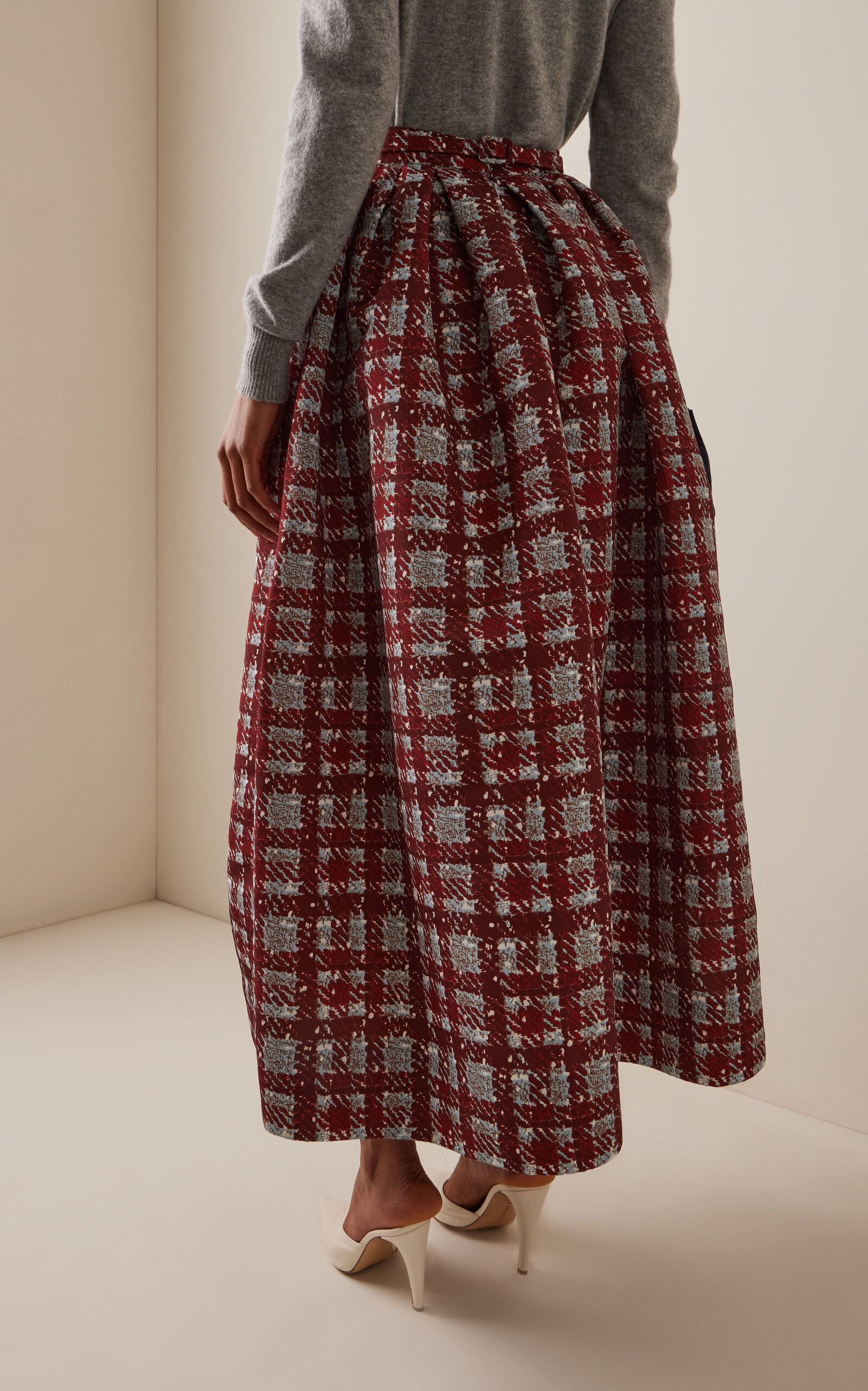 Textured Tartan Maxi Skirt multi - 4