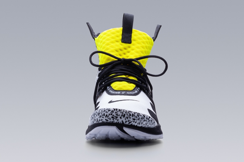 APM2-100 Nike® Air Presto Mid / Acronym® White/Dynamic Yellow/Black - 23