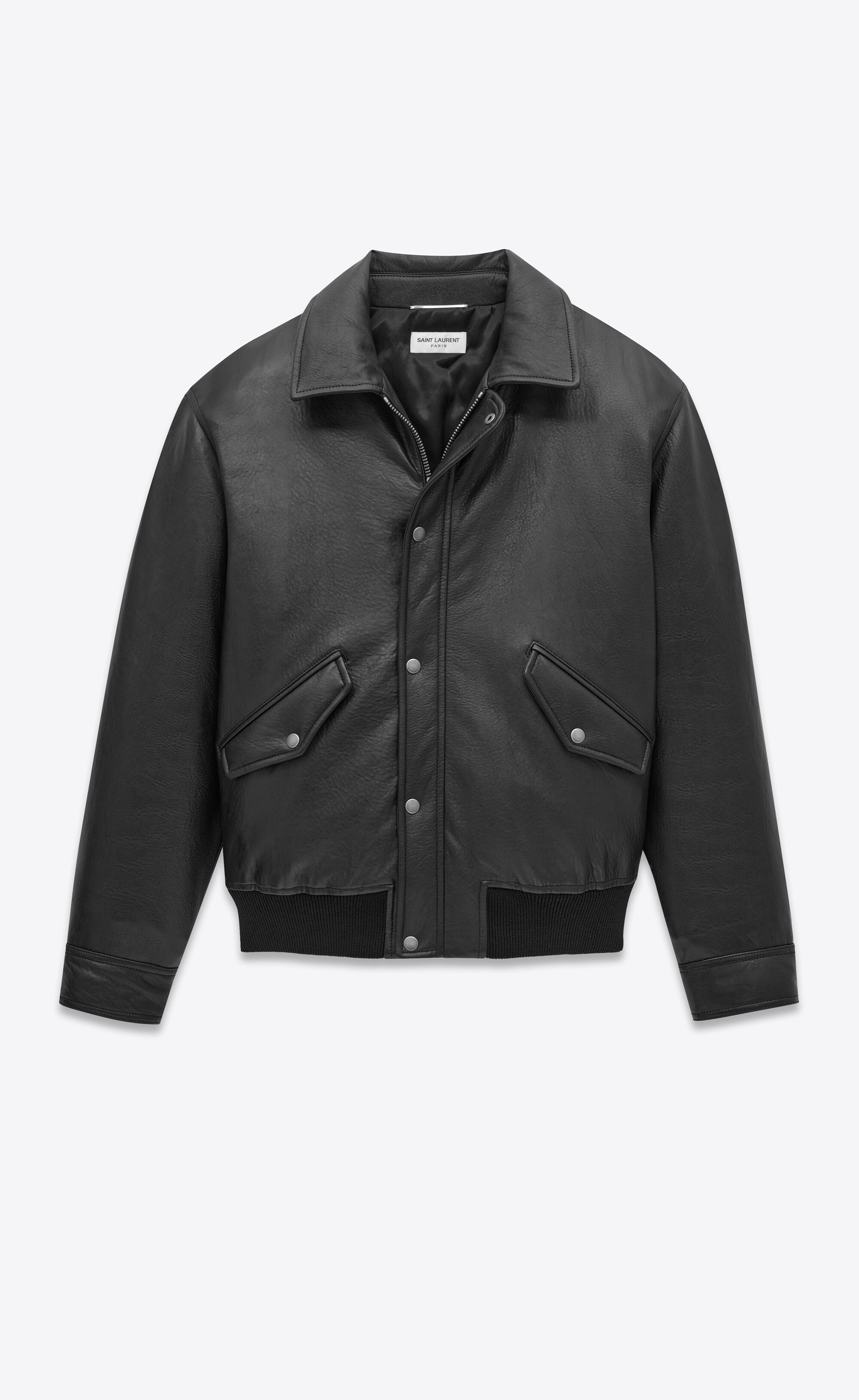 bomber jacket in grained lambskin - 2