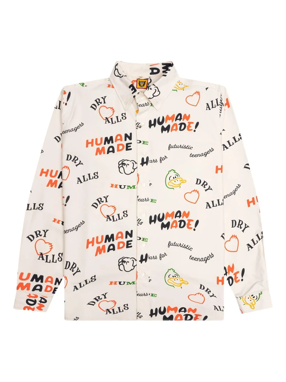 duck-print logo shirt - 1