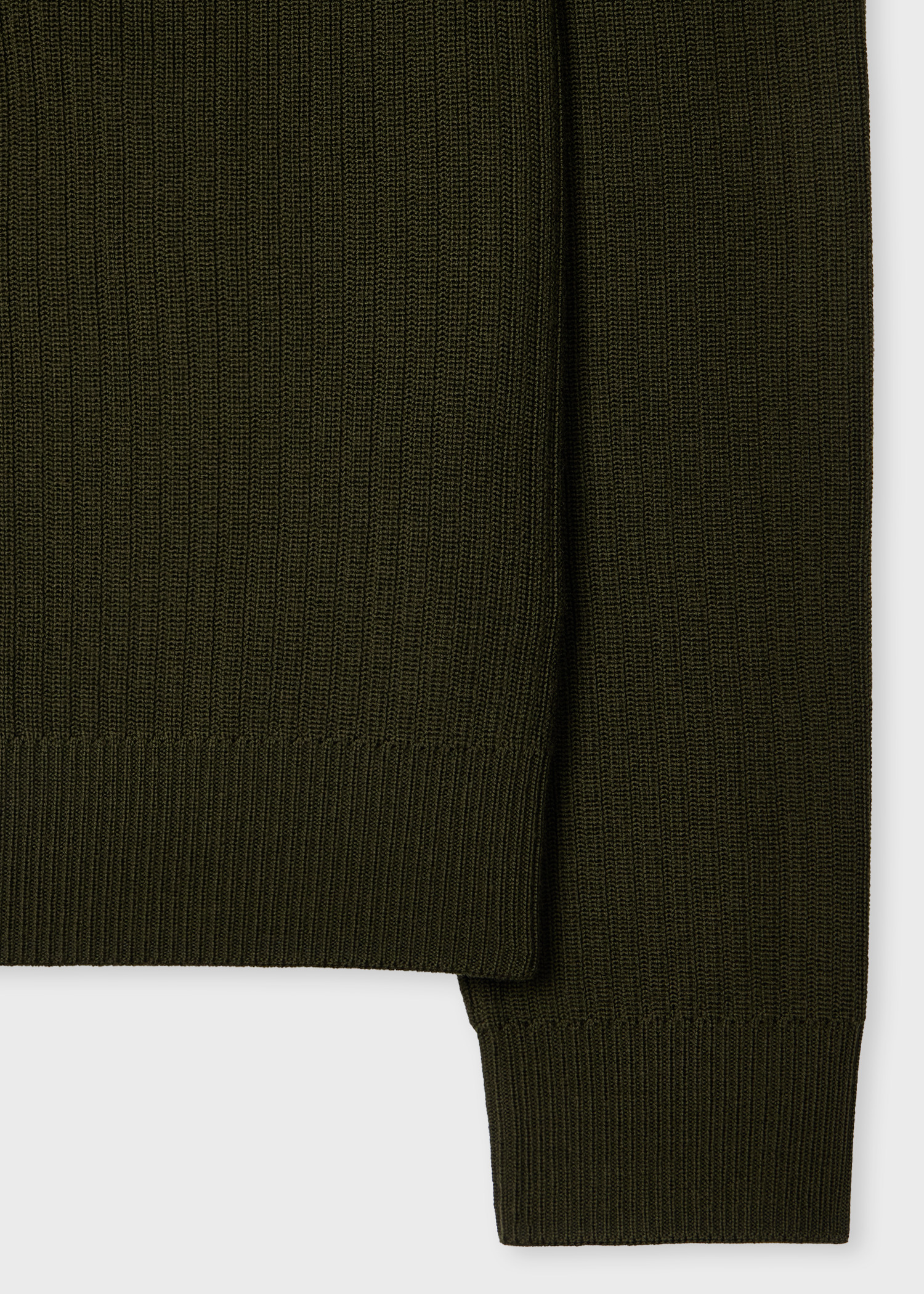 Khaki Washable Merino Wool 'Signature Stripe' Crew Neck Sweater - 2