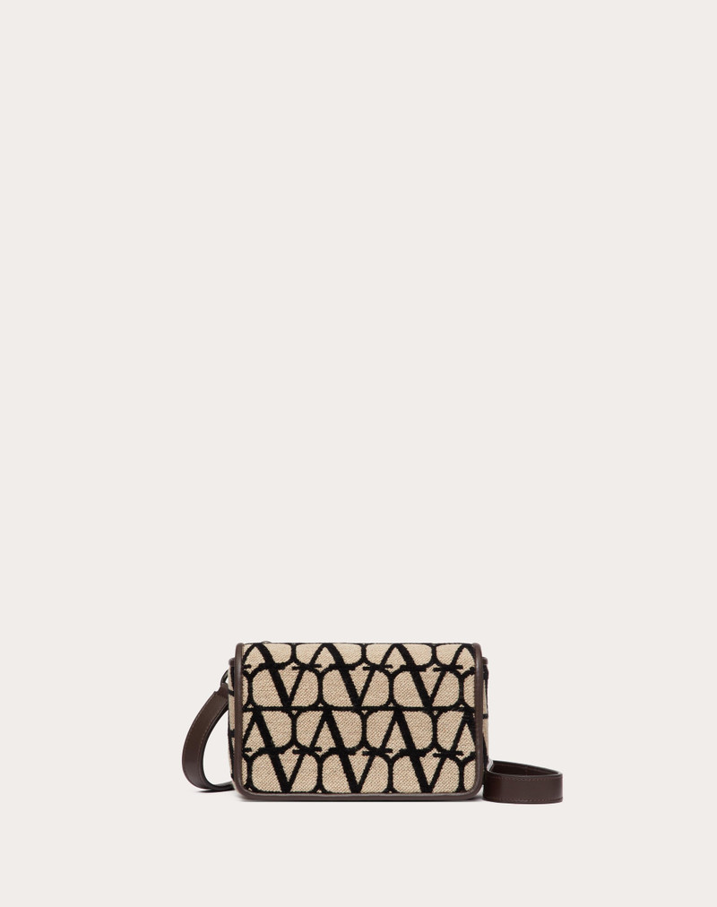 TOILE ICONOGRAPHE SHOULDER STRAP POUCH WITH LEATHER DETAILS 1