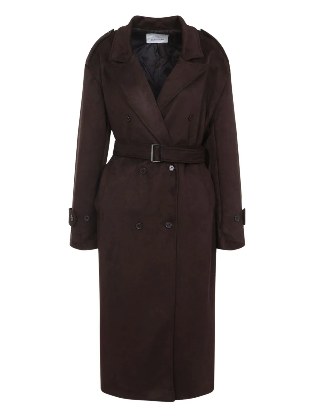 belted double-breasted coat - 1