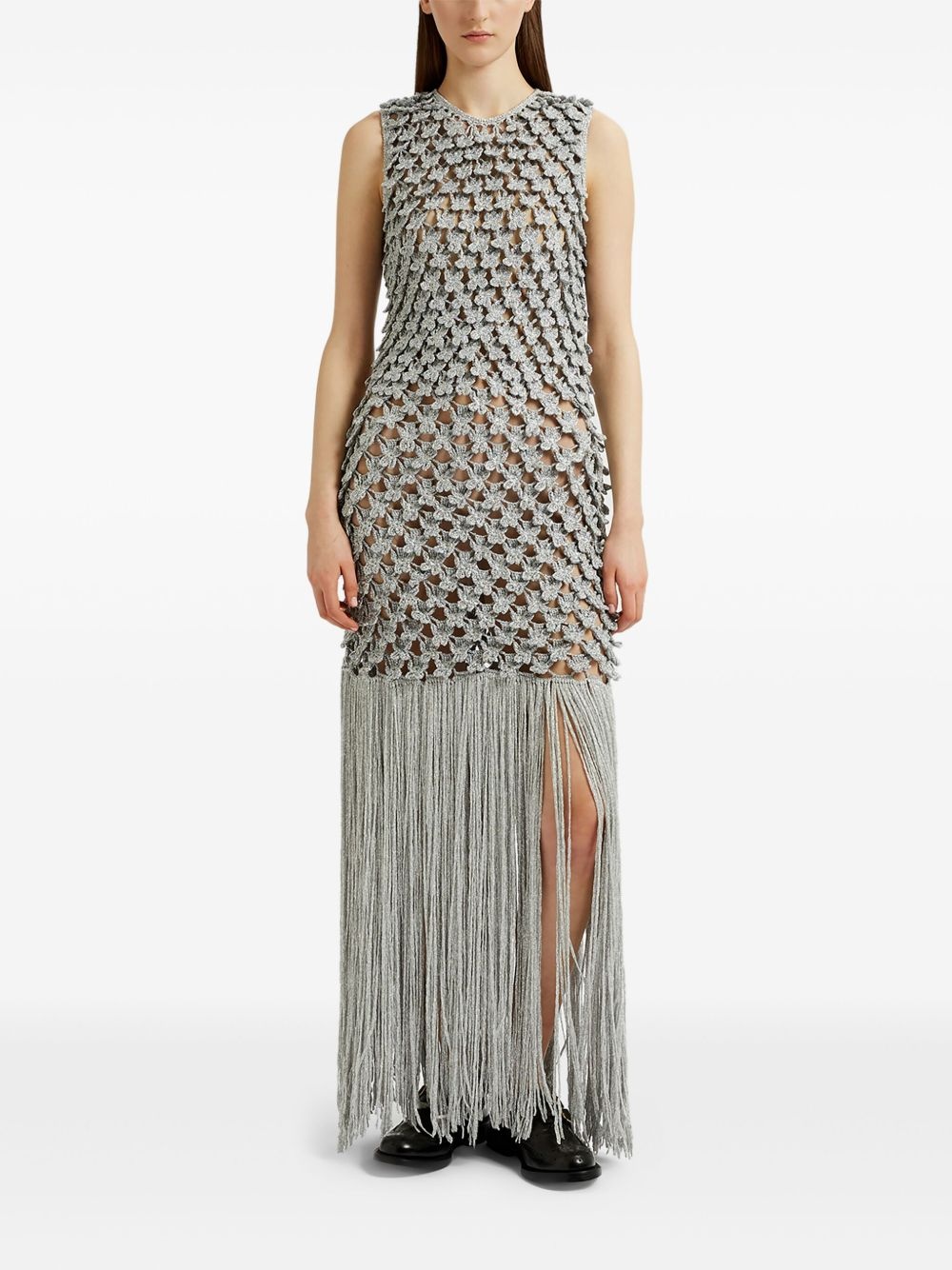 fringed knit dress - 2