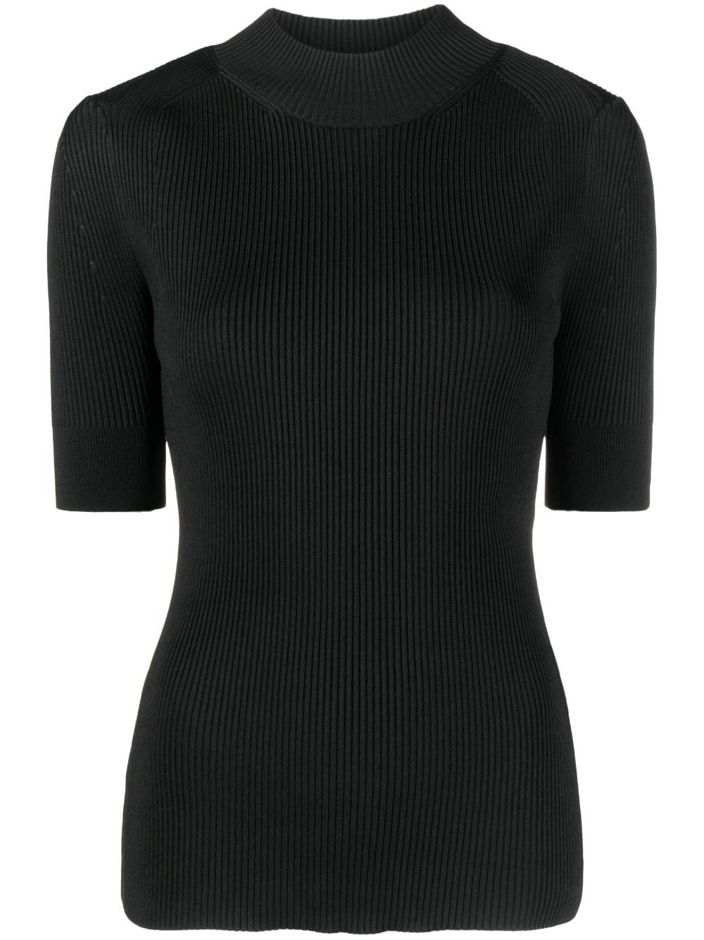 high-neck ribbed-knit top - 1