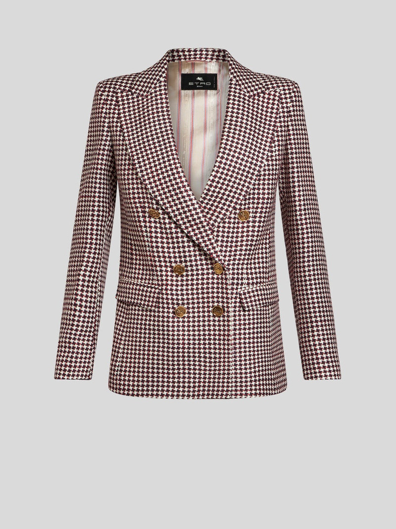 DOUBLE-BREASTED HOUNDSTOOTH JACKET 1