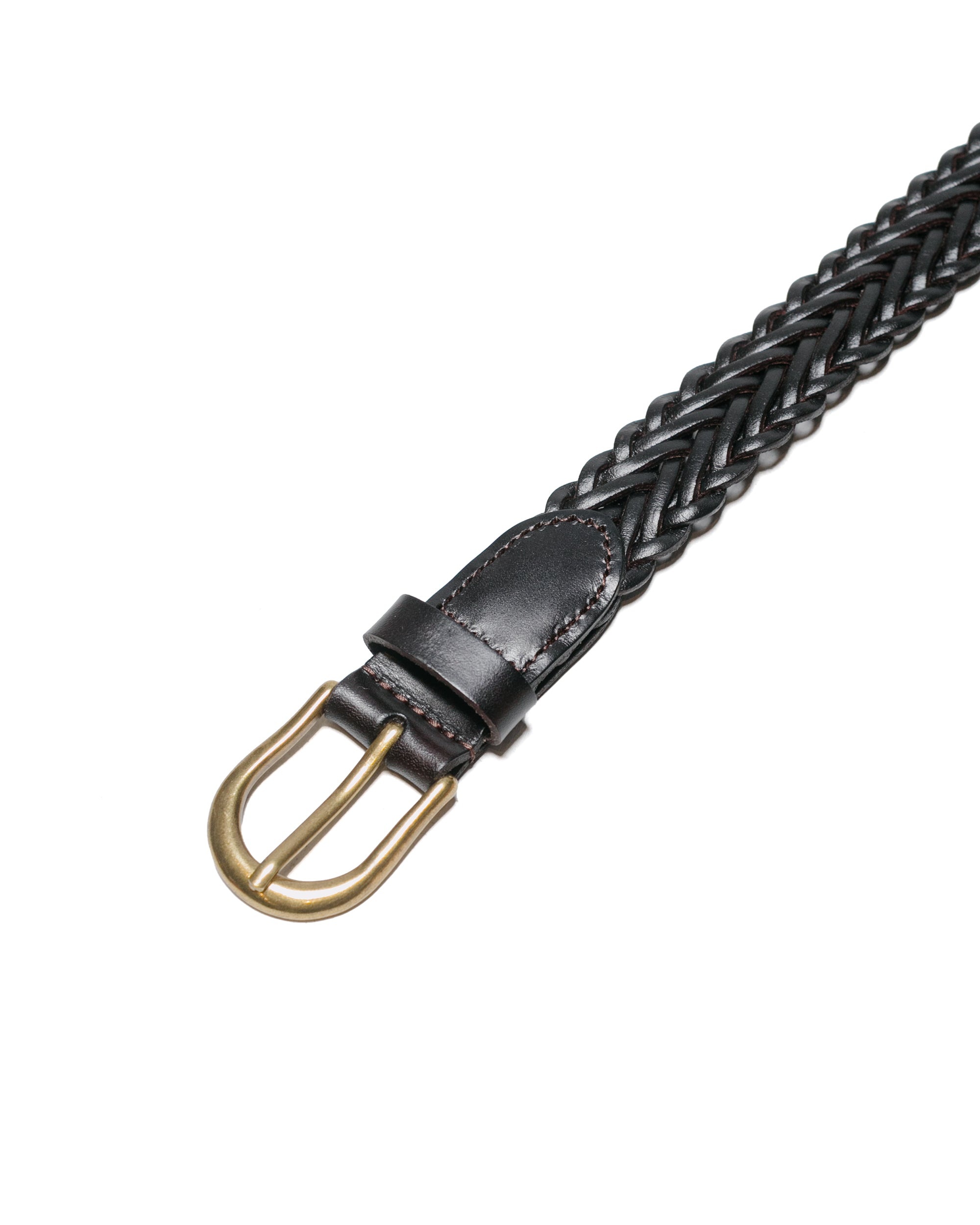 Leather Mesh Belt Brown - 2
