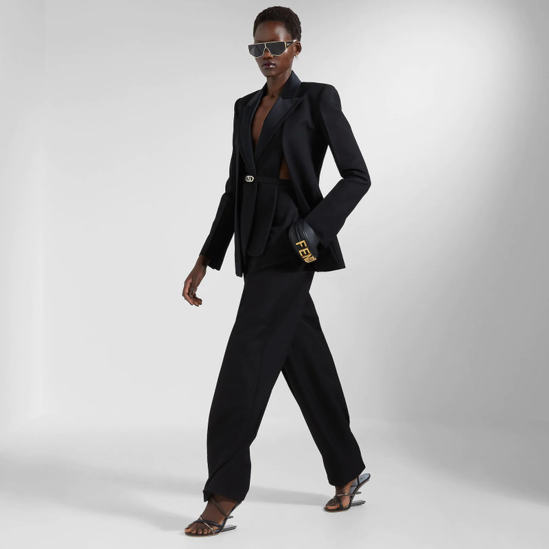 FENDI Black wool pants outlook