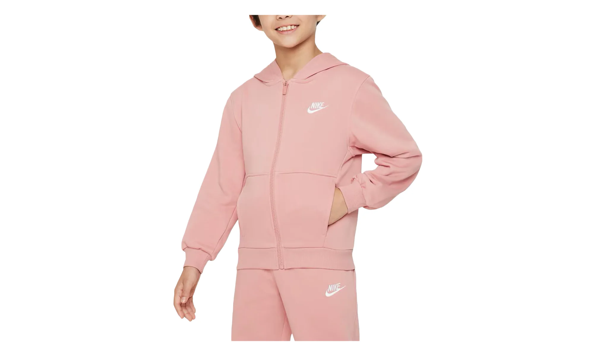 Parka Club Fleece French Terry Full Hoodie GS "Pink" FD3017 618 - 1